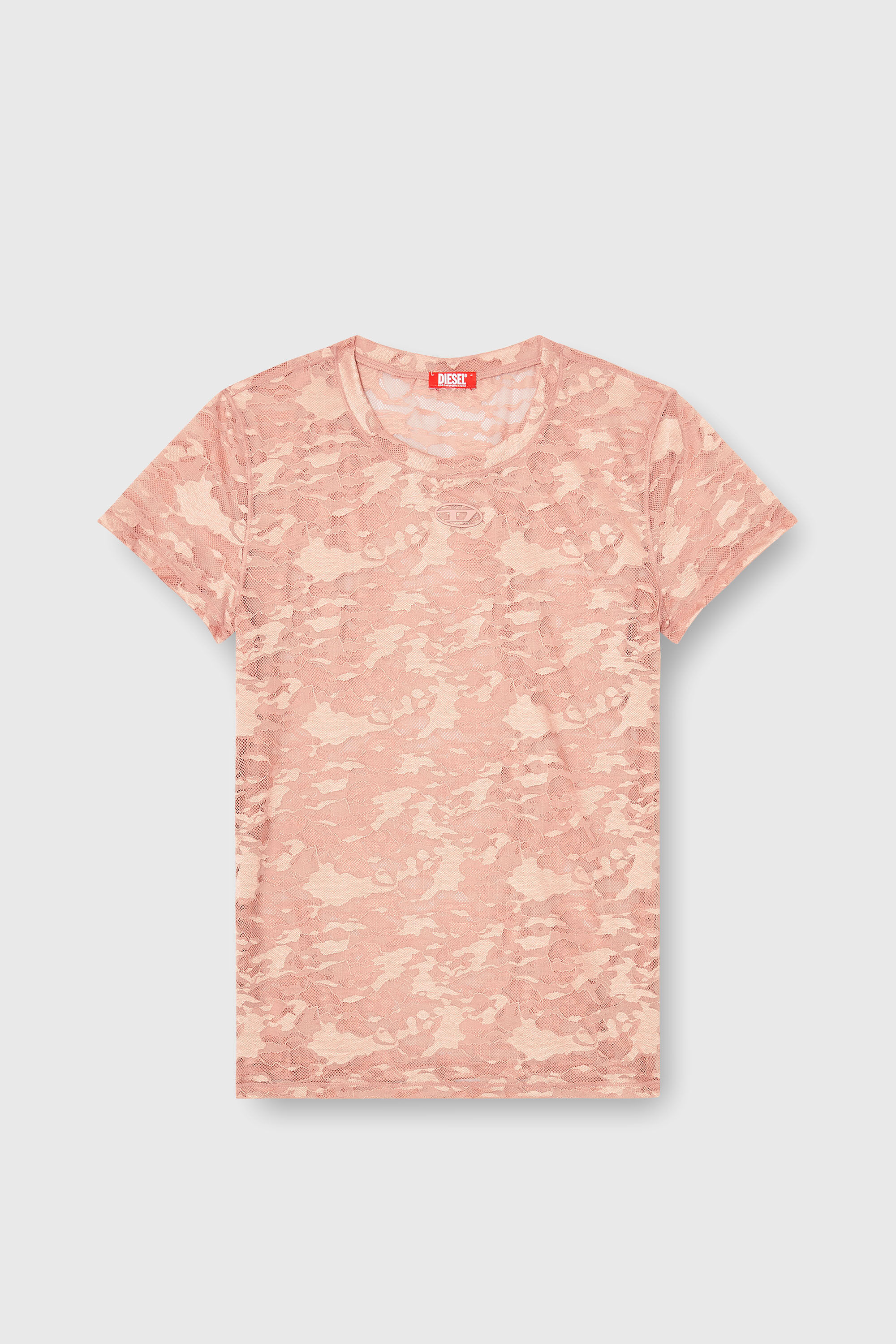 Diesel - KASIA-UTLT, Woman's Camo lace T-shirt in Nude - 2