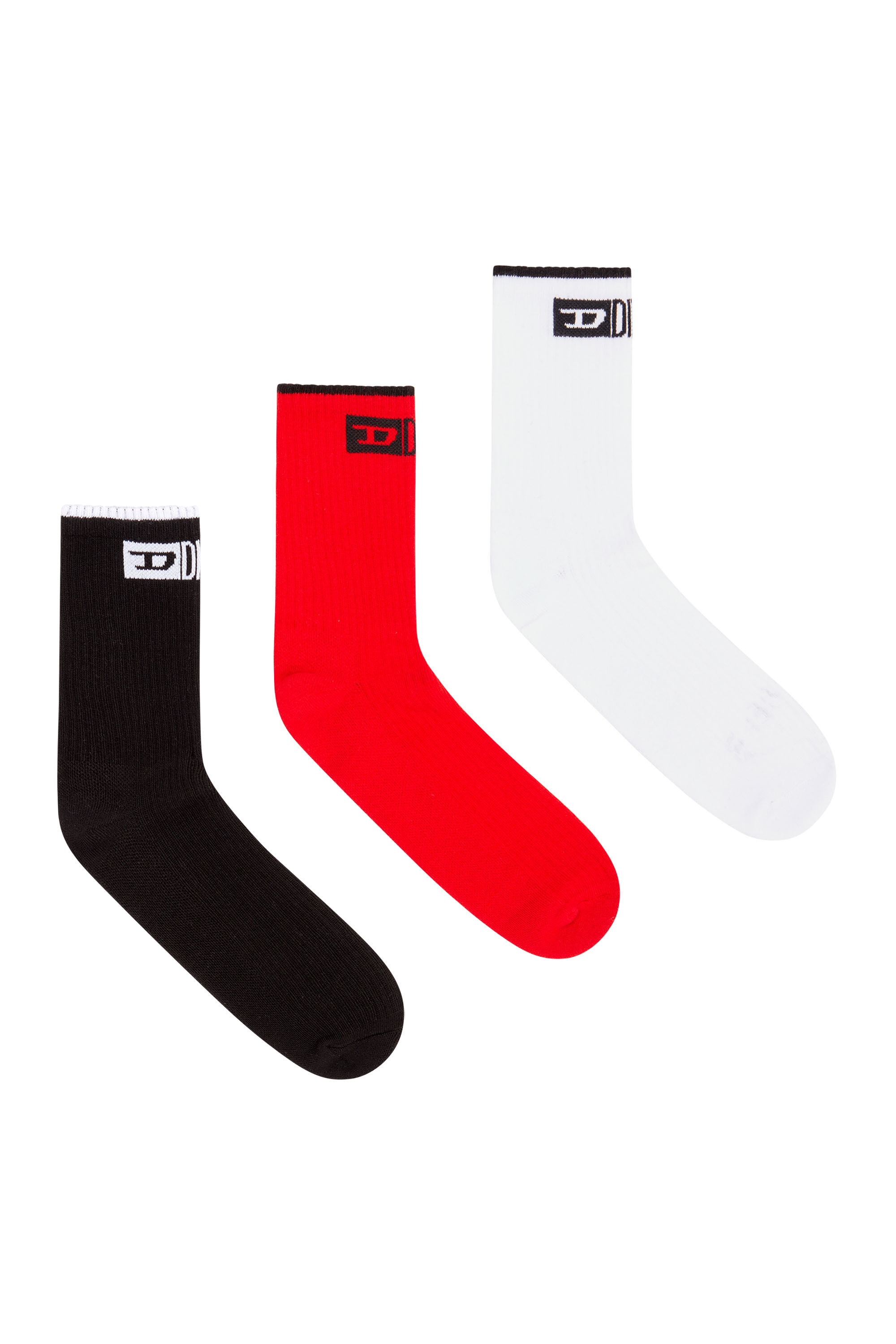 Diesel - SKM-D-DIVISION-MID-CUT-CUSHIONED-SOCKS, Black/Red - Image 1