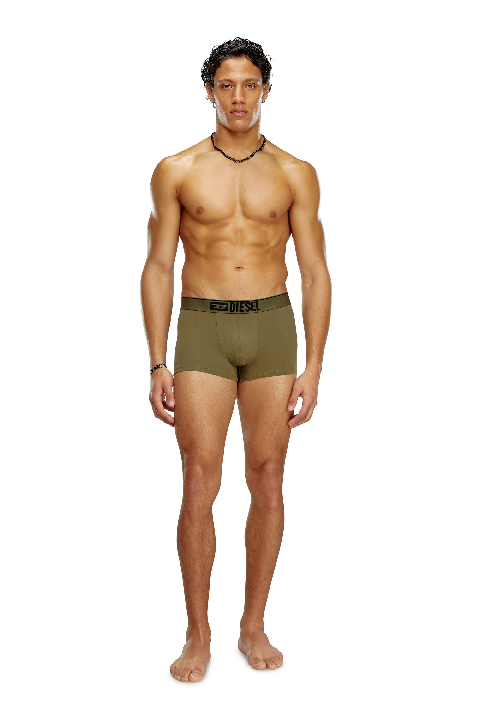 Diesel - UMBX-DAMIENTHREEPACK, Man's 3-pack boxer briefs plain and camo in Military Green - 1