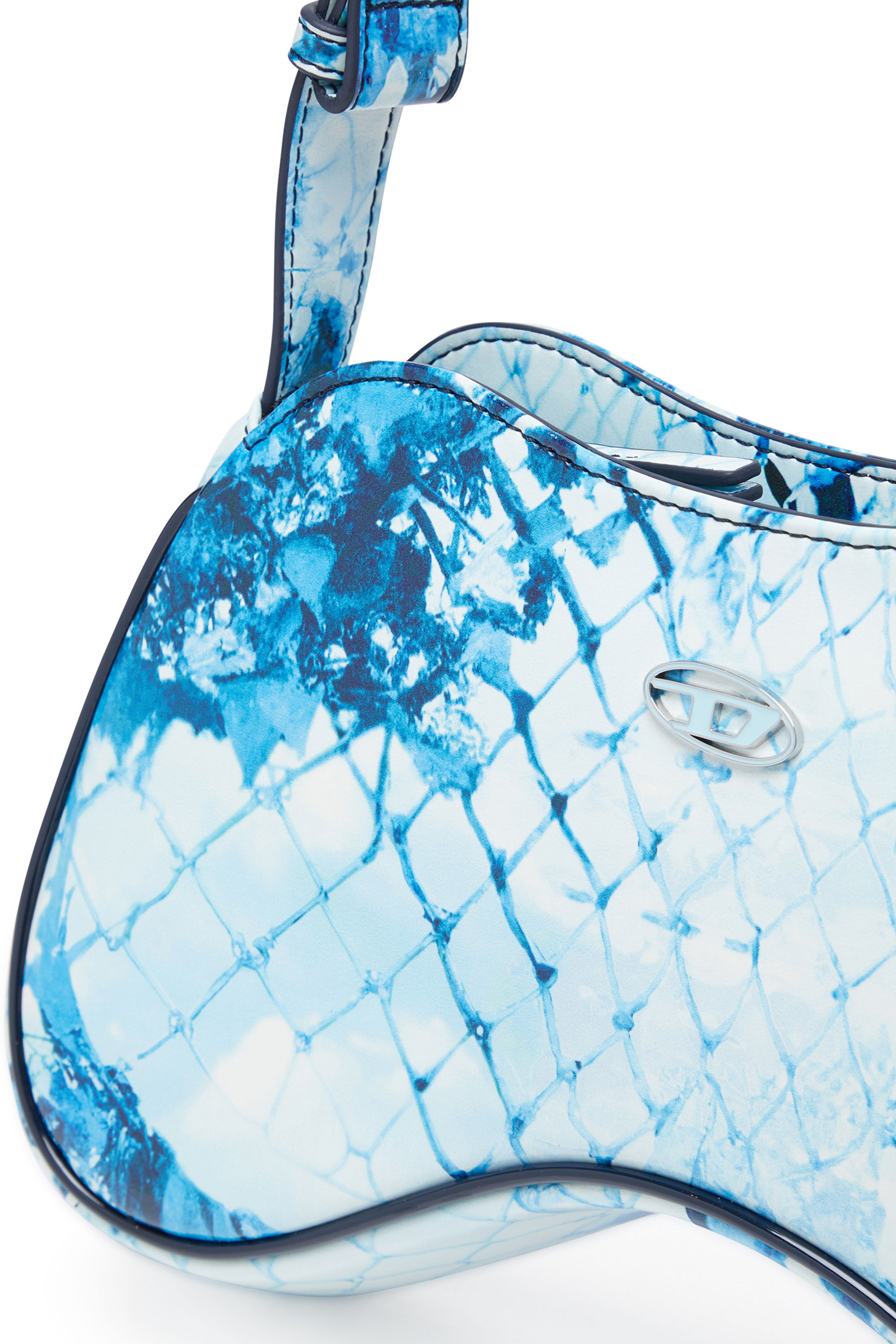 Diesel - PLAY SHOULDER, Woman Play-Shoulder bag in printed glossy PU in Blue - Image 2