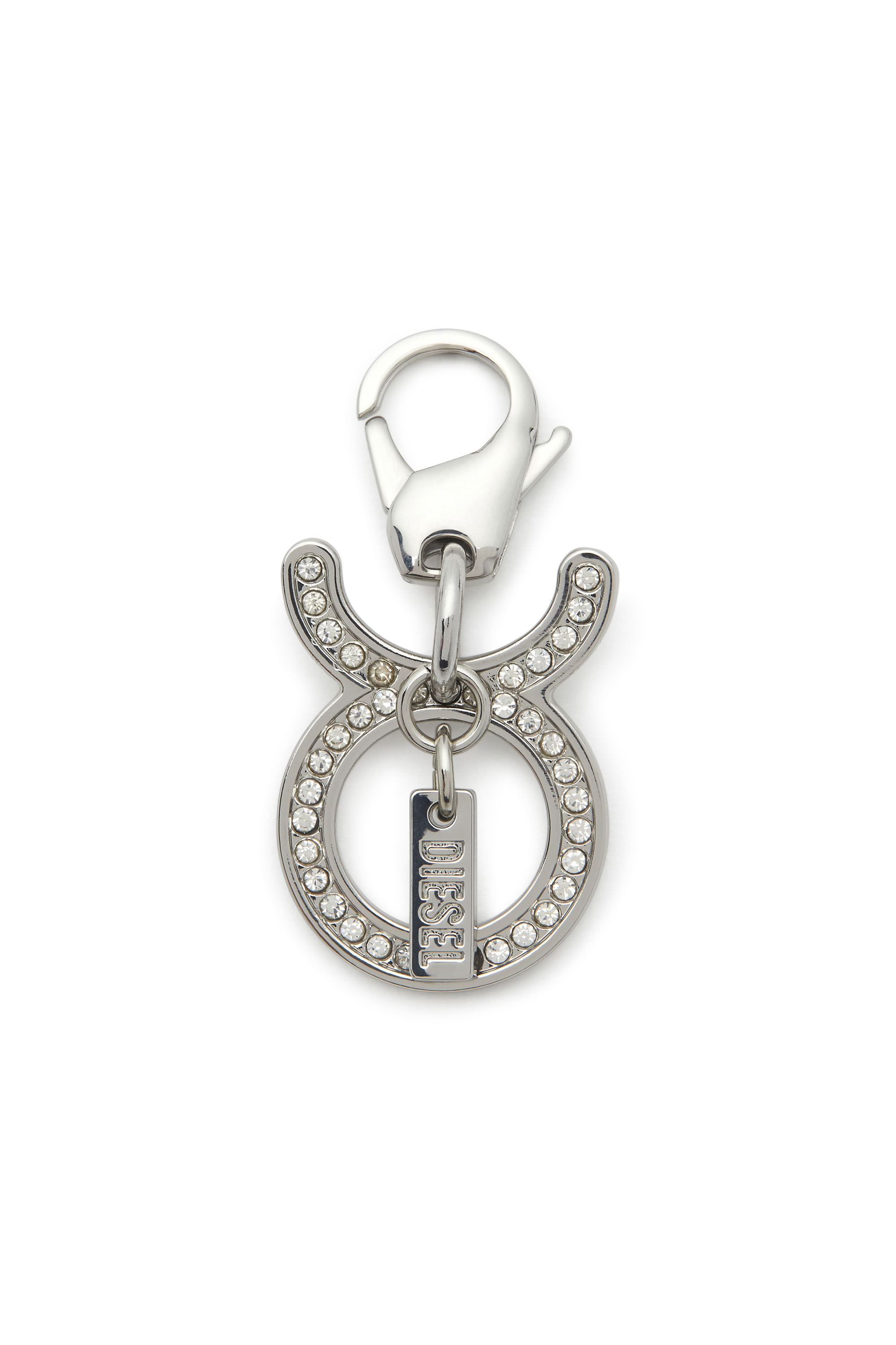 Diesel - CHARM TAURUS, Unisex's Taurus metal charm with rhinestone details in Silver - 1