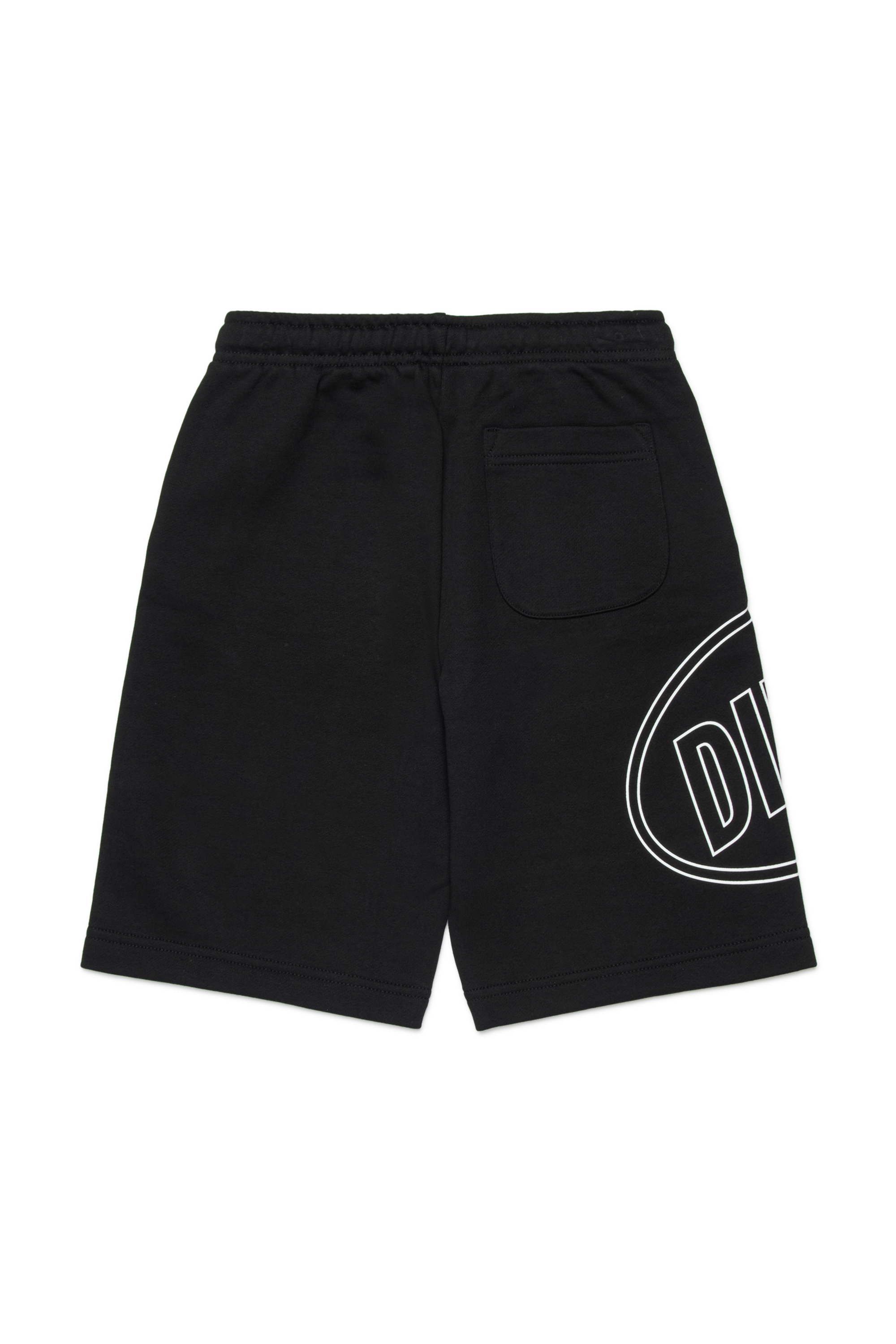 Diesel - PCIRCLE SHORT, Man's Cotton bermudas with maxi print in Black - 2