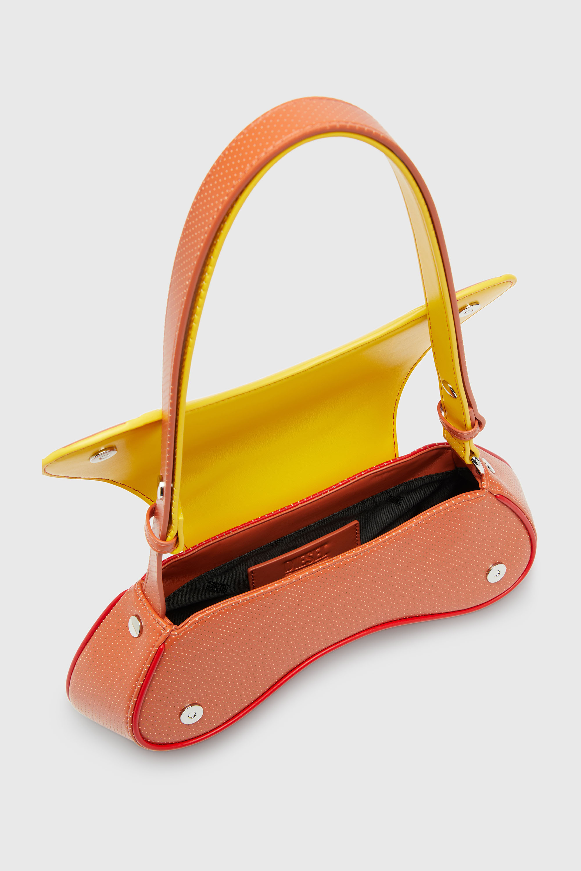 Diesel - PLAY CROSSBODY, Woman's Play - Crossbody bag in quilted perforated PU in Orange/Yellow - 3