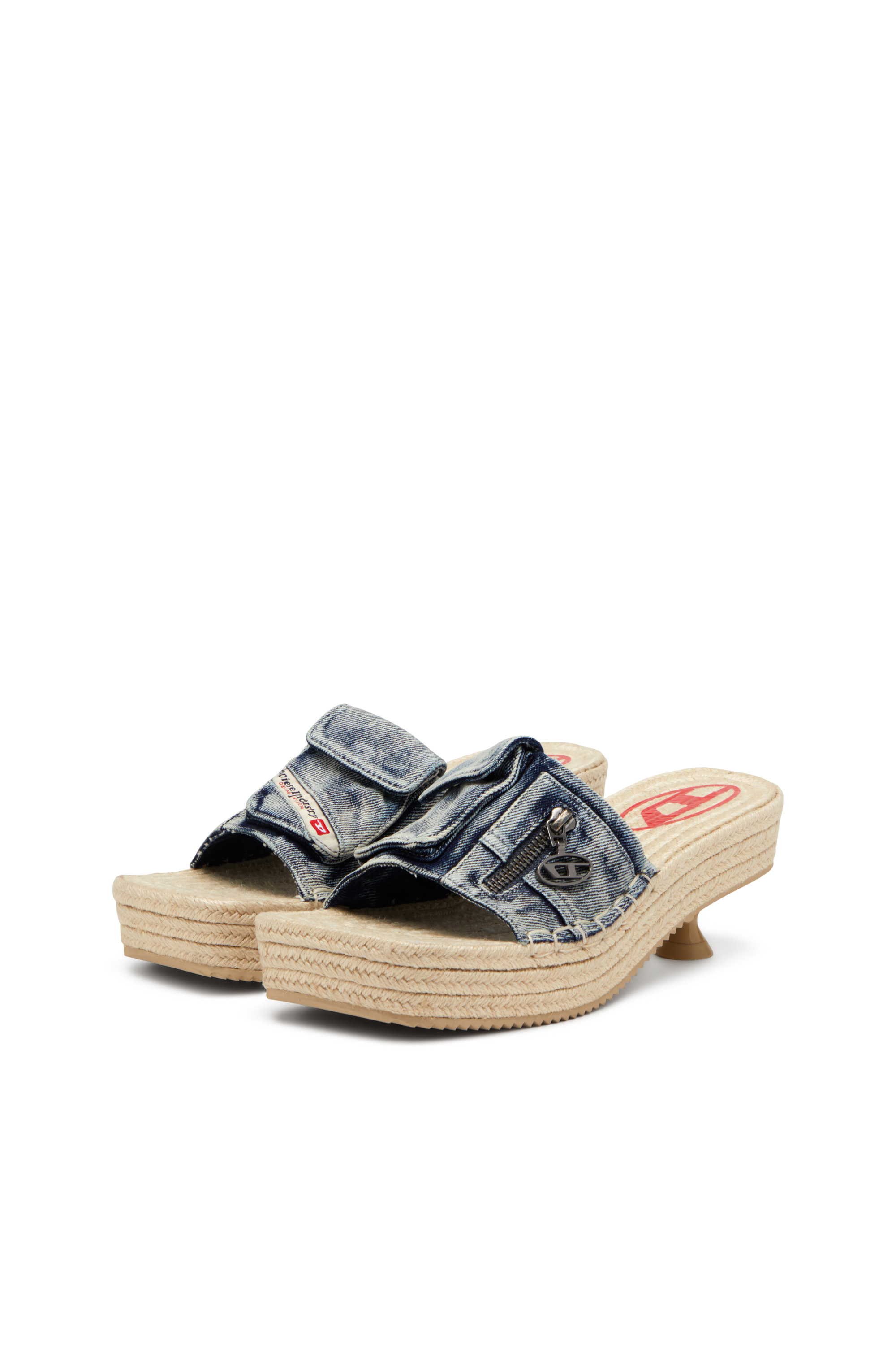 Diesel - D-IBIZA 40 PCK, Woman's D-Ibiza-Heeled platform espadrilles in denim in Blue - 8