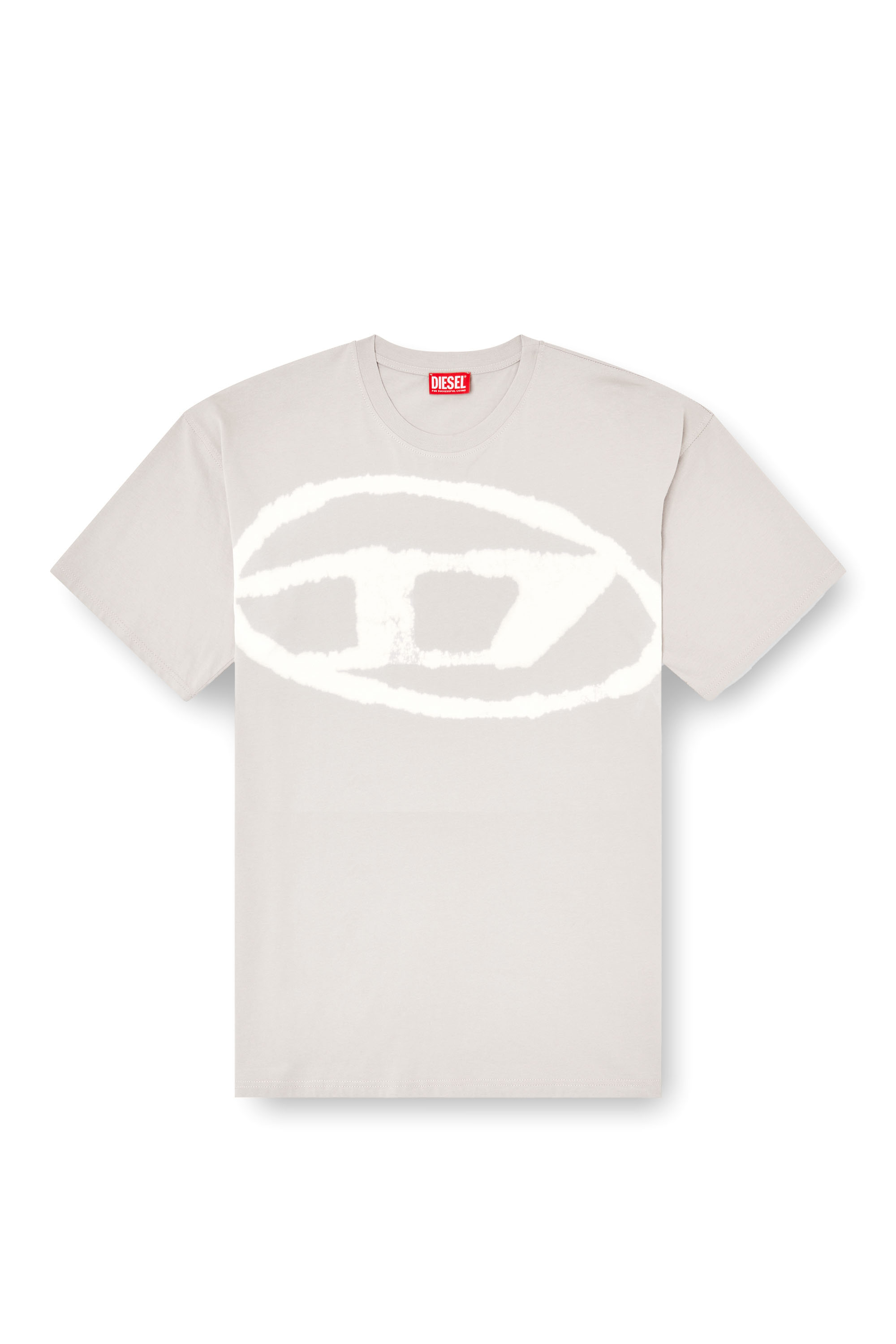 Diesel - T-BOXT-BLEACH, Man's T-shirt with bleached Oval D logo in Grey - 2