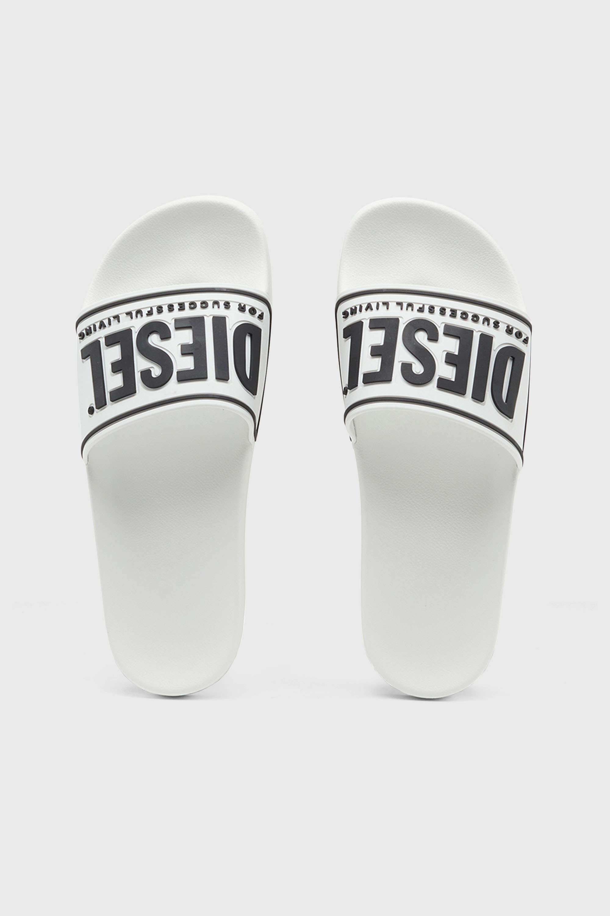 Diesel - SA-MAYEMI CC W, Woman's Sa-Mayemi-Rubber slides with embossed logo in White - 4