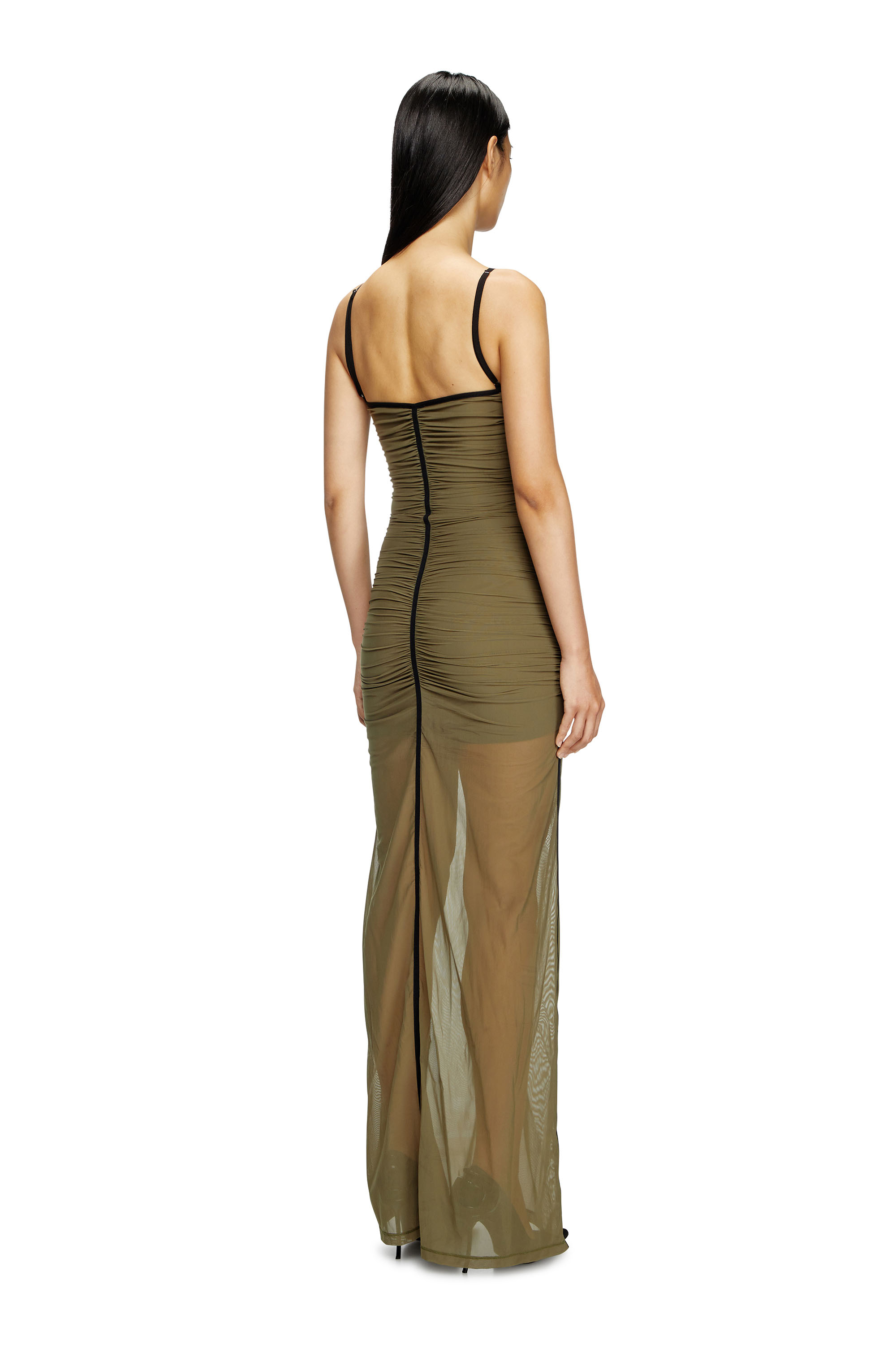 Diesel - D-AMAMI, Woman's Maxi dress with spaghetti straps in Green - 3