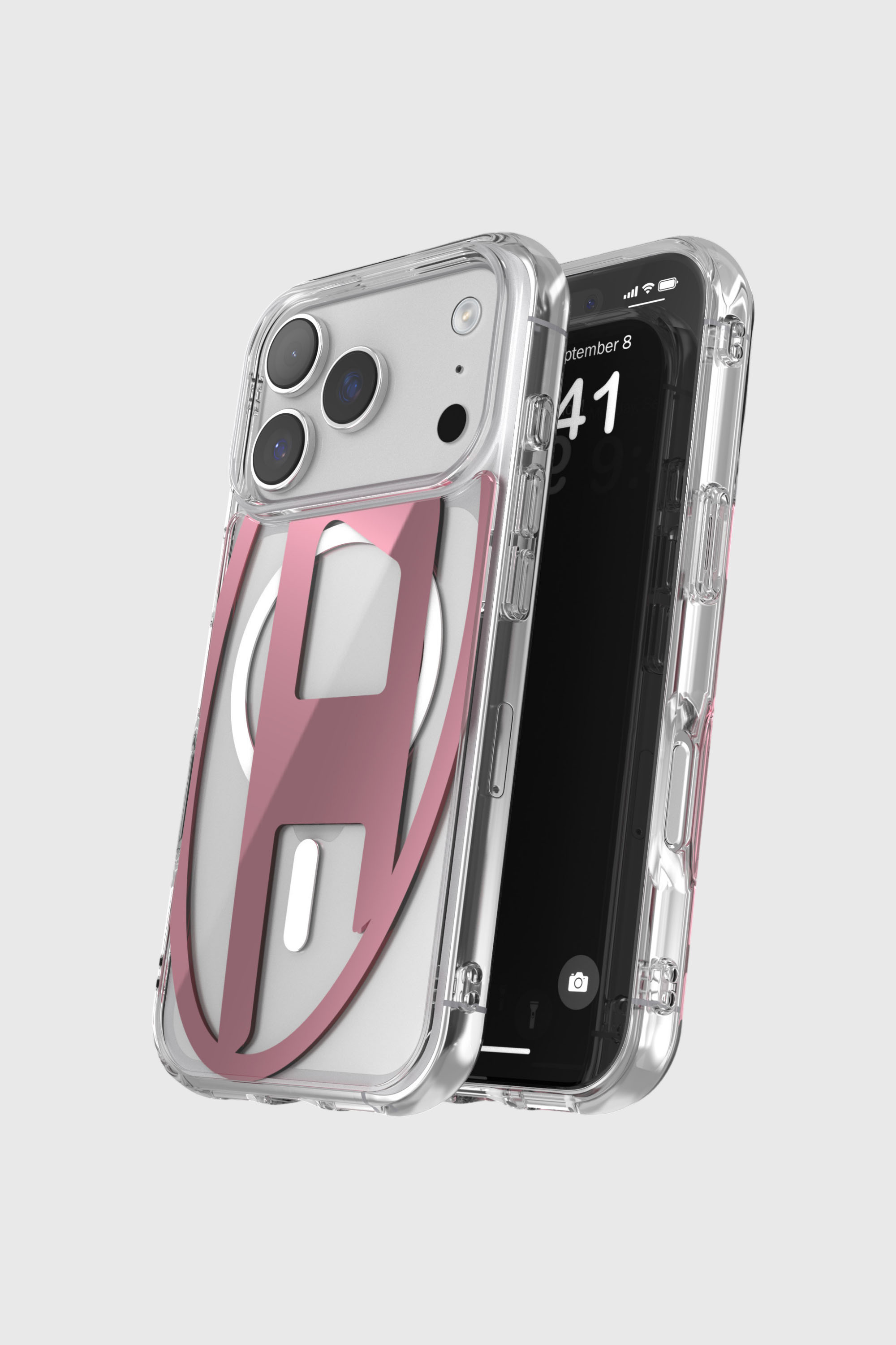 Diesel - 60421 AOP CASE, Unisex's Oval D metallic case with magsafe for iPhone 17 Pro in Pink - 4