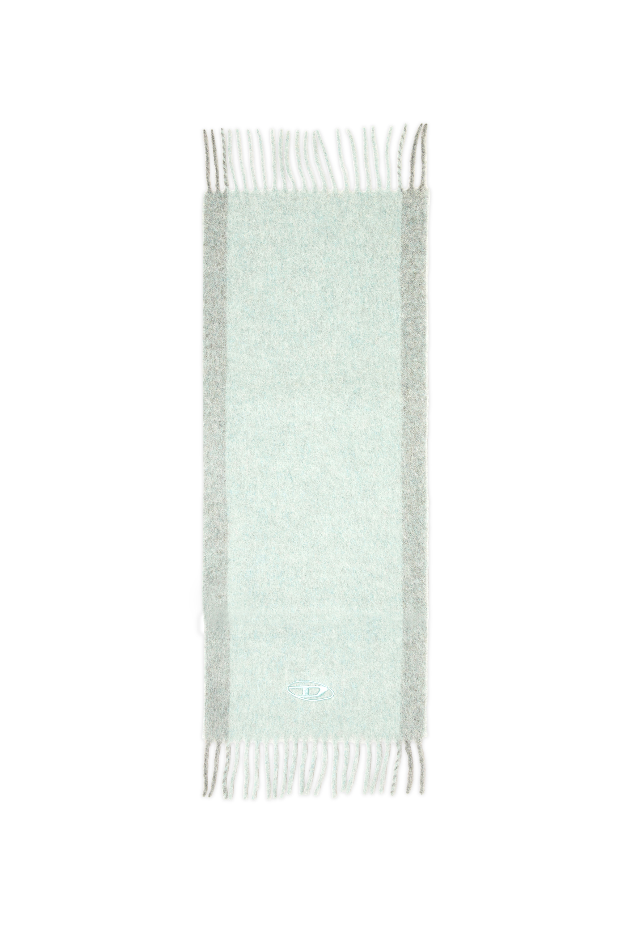 Diesel - S-OLID, Man's Wool-blend scarf with contrast stripes in Water Green - 2