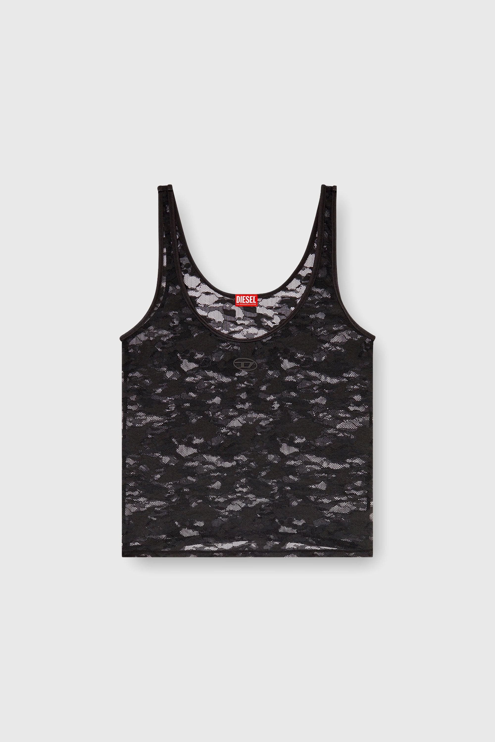 Diesel - LILY-UTLT, Woman's Tank top in nylon lace in Black - 2