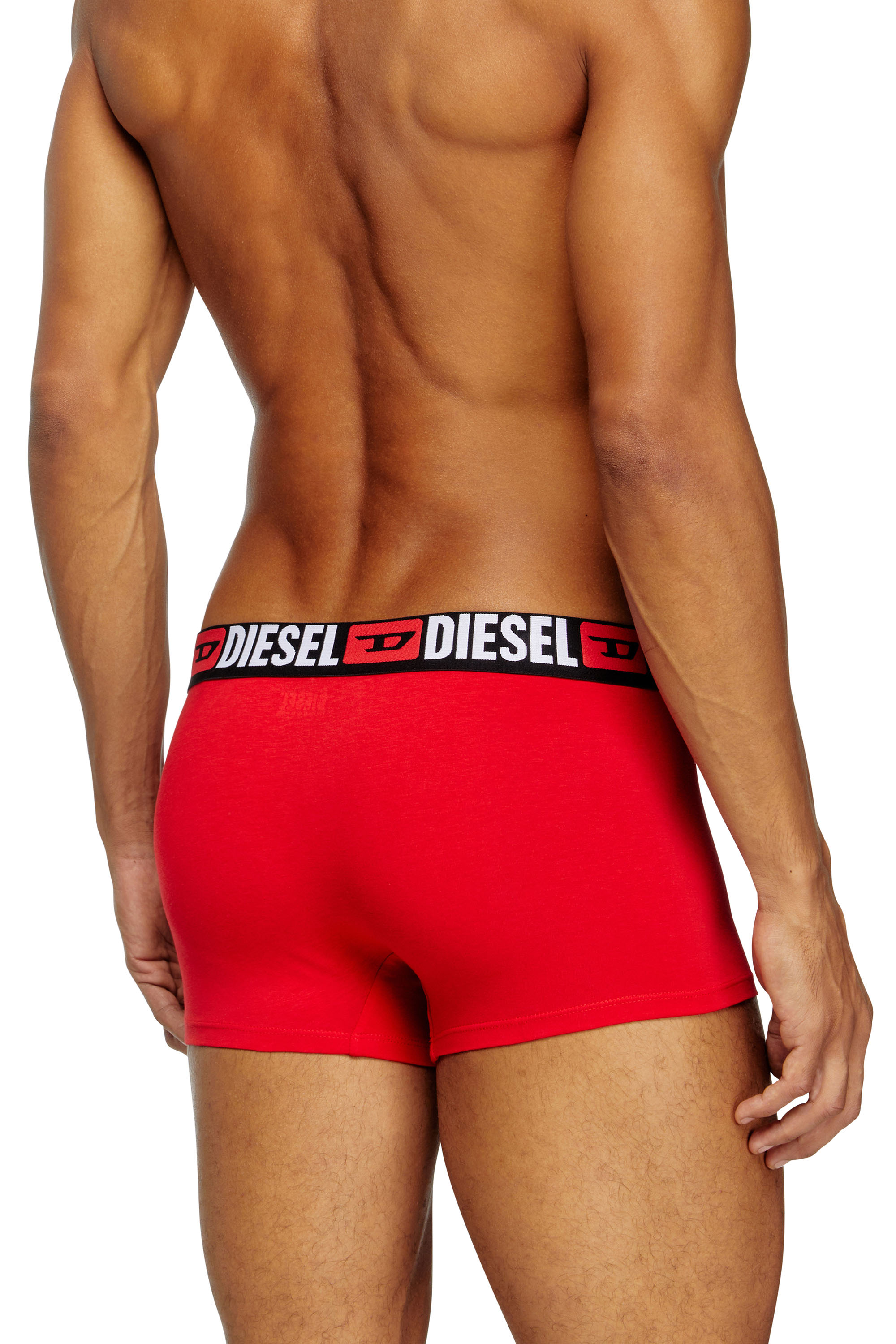Diesel - UMBX-DAMIENTHREEPACK, Man's Three-pack of all-over logo waist boxers in Red/Grey - 4