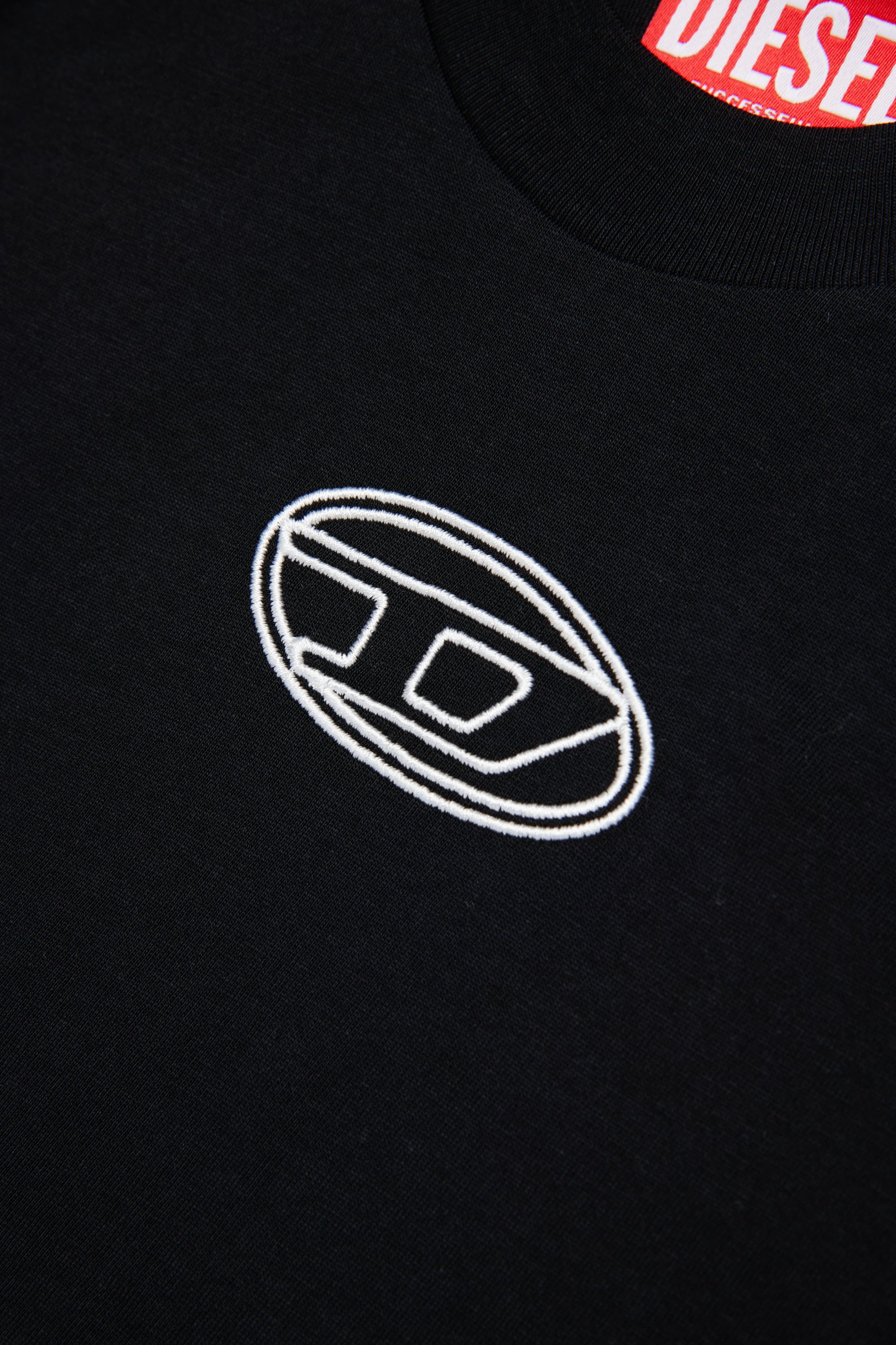 Diesel - TIXAN, Woman's Cotton T-shirt with central logo in Black - 4