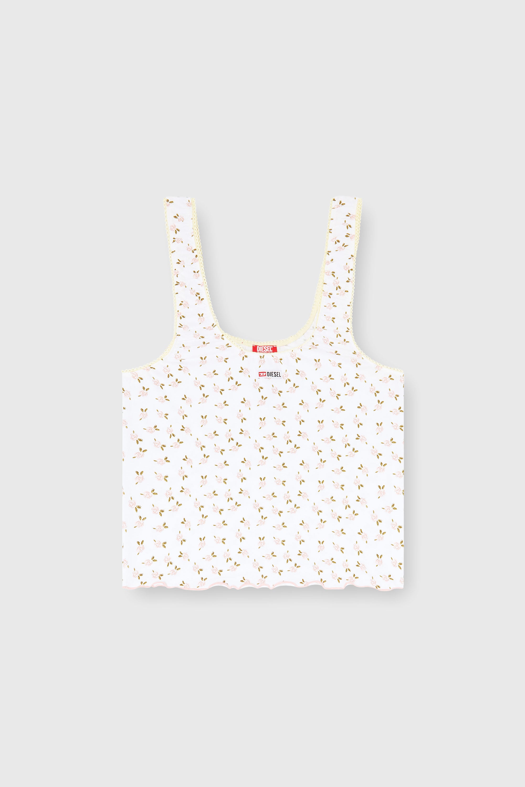 Diesel - GEORGIE-D-CORE, Woman's Stretch cotton top with floral print in White - 2