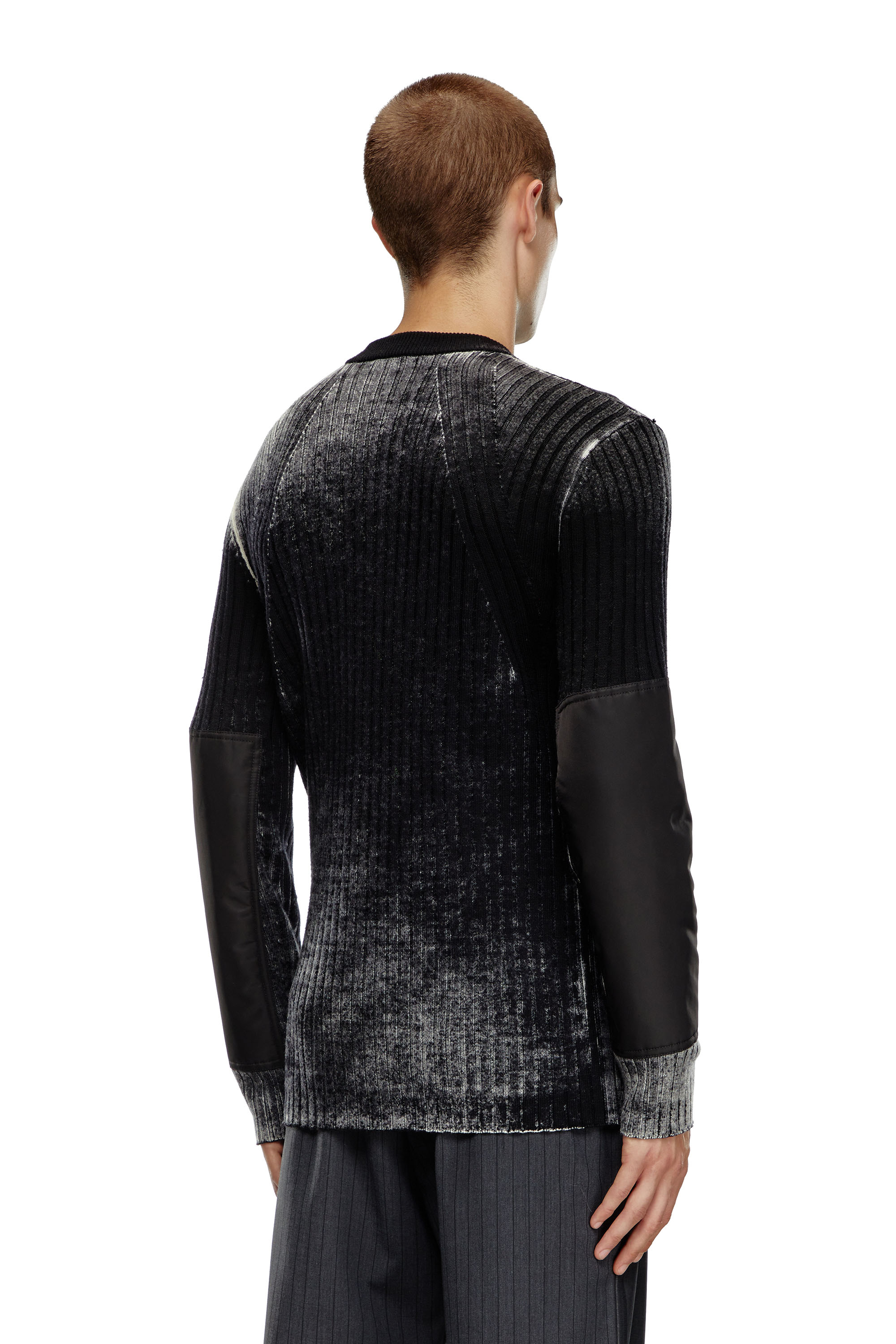 Diesel - K-RETRO, Man Wool jumper with elbow patches in Black - Image 4