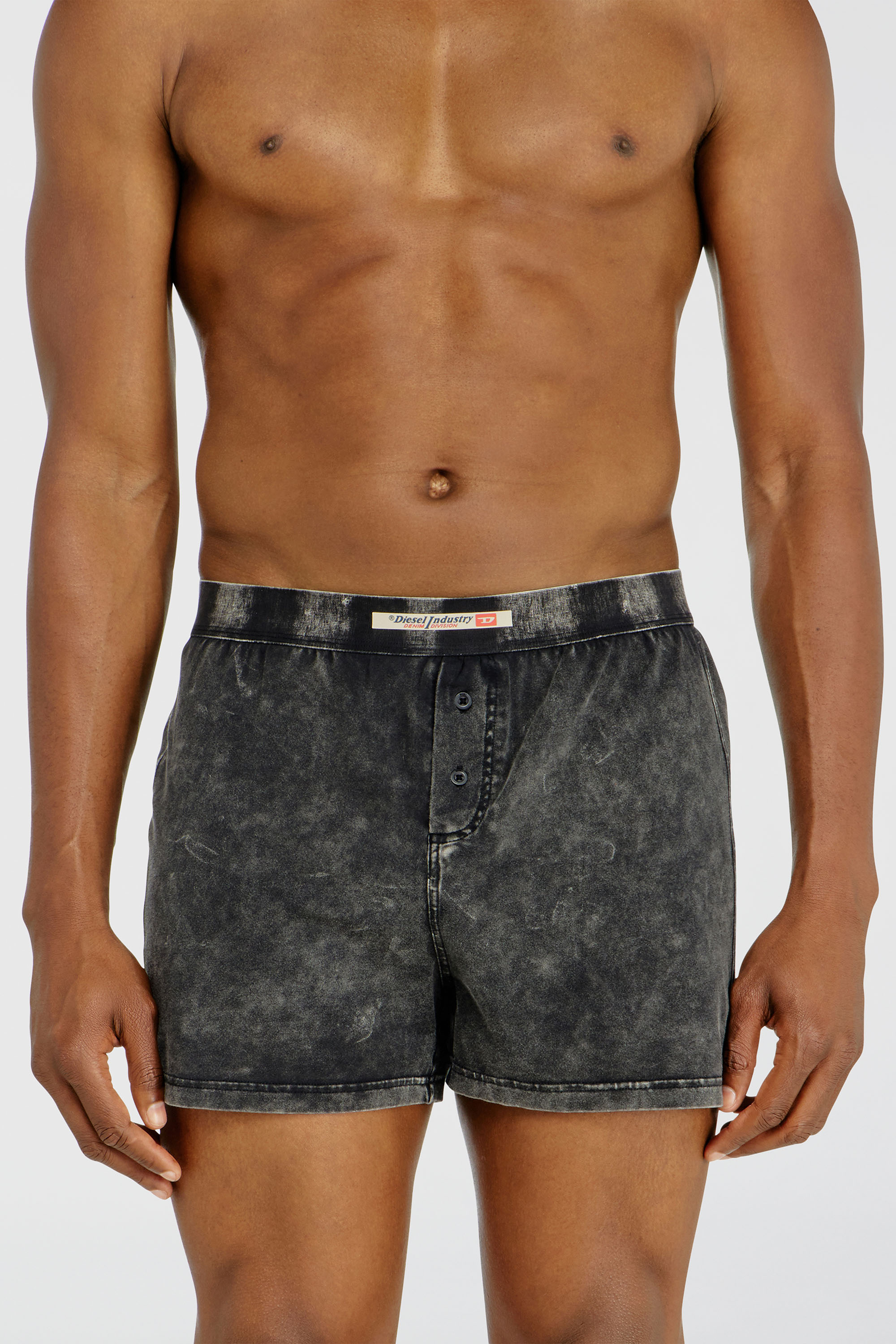 Diesel - STARPER-EL-DNM, Man's Boxer briefs in cotton with denim effect in Dark grey - 1