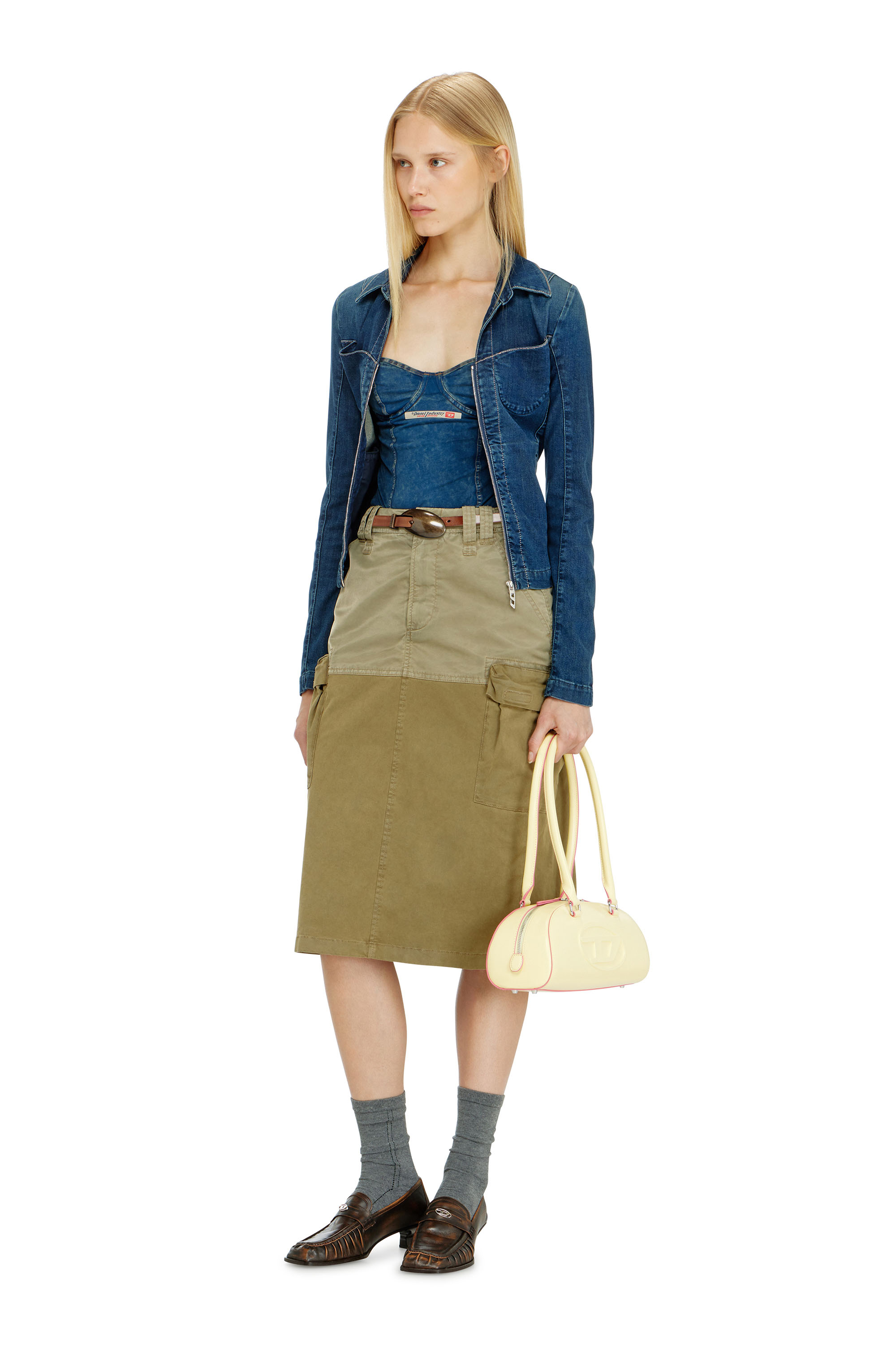 Diesel - O-DELE, Woman's Cargo midi skirt in cotton and nylon in null - 2