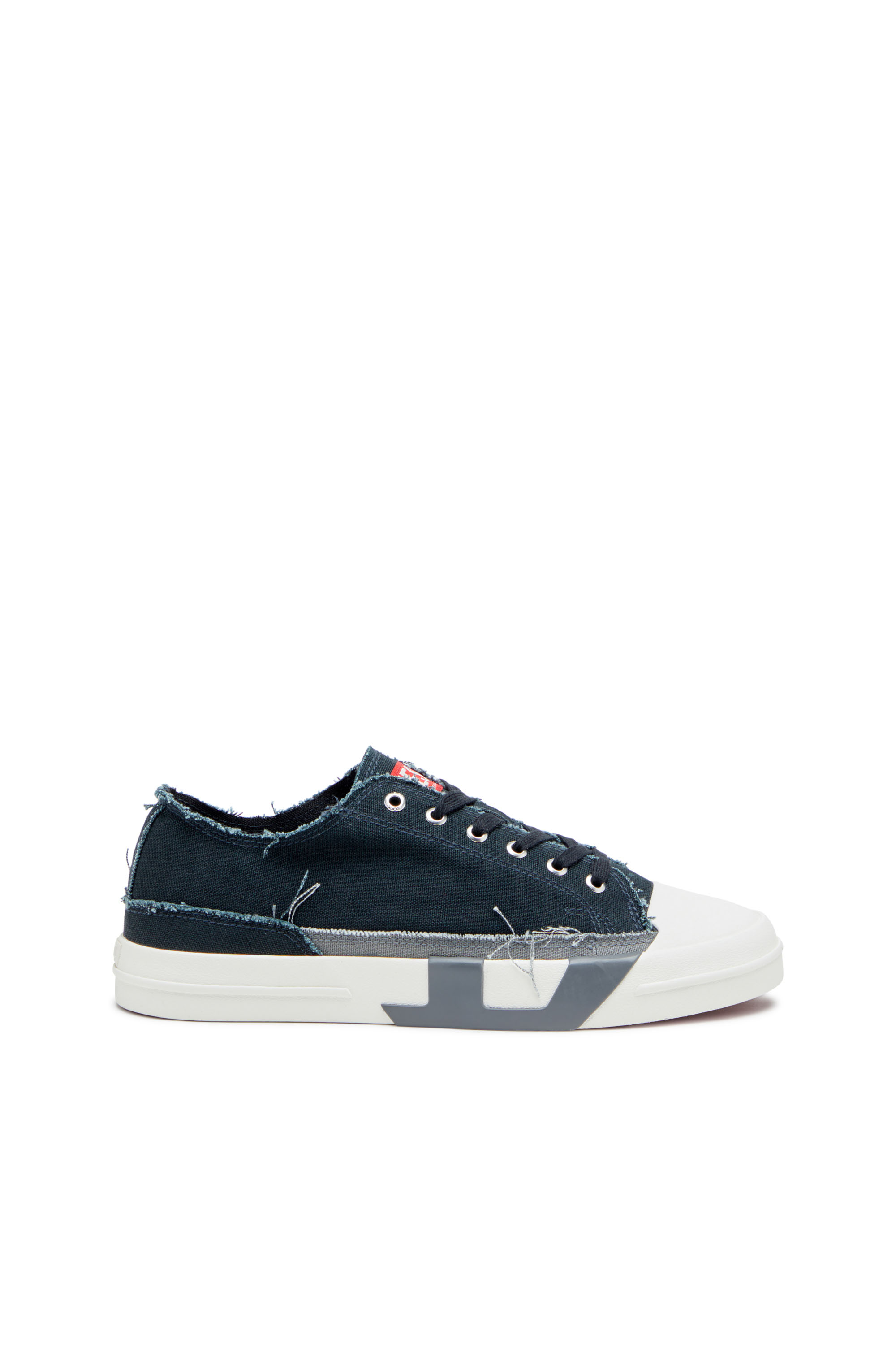 Diesel - S-D-VERSE LOW, Man's S-D-Verse-Sneakers in frayed canvas in Blue/Grey - 1