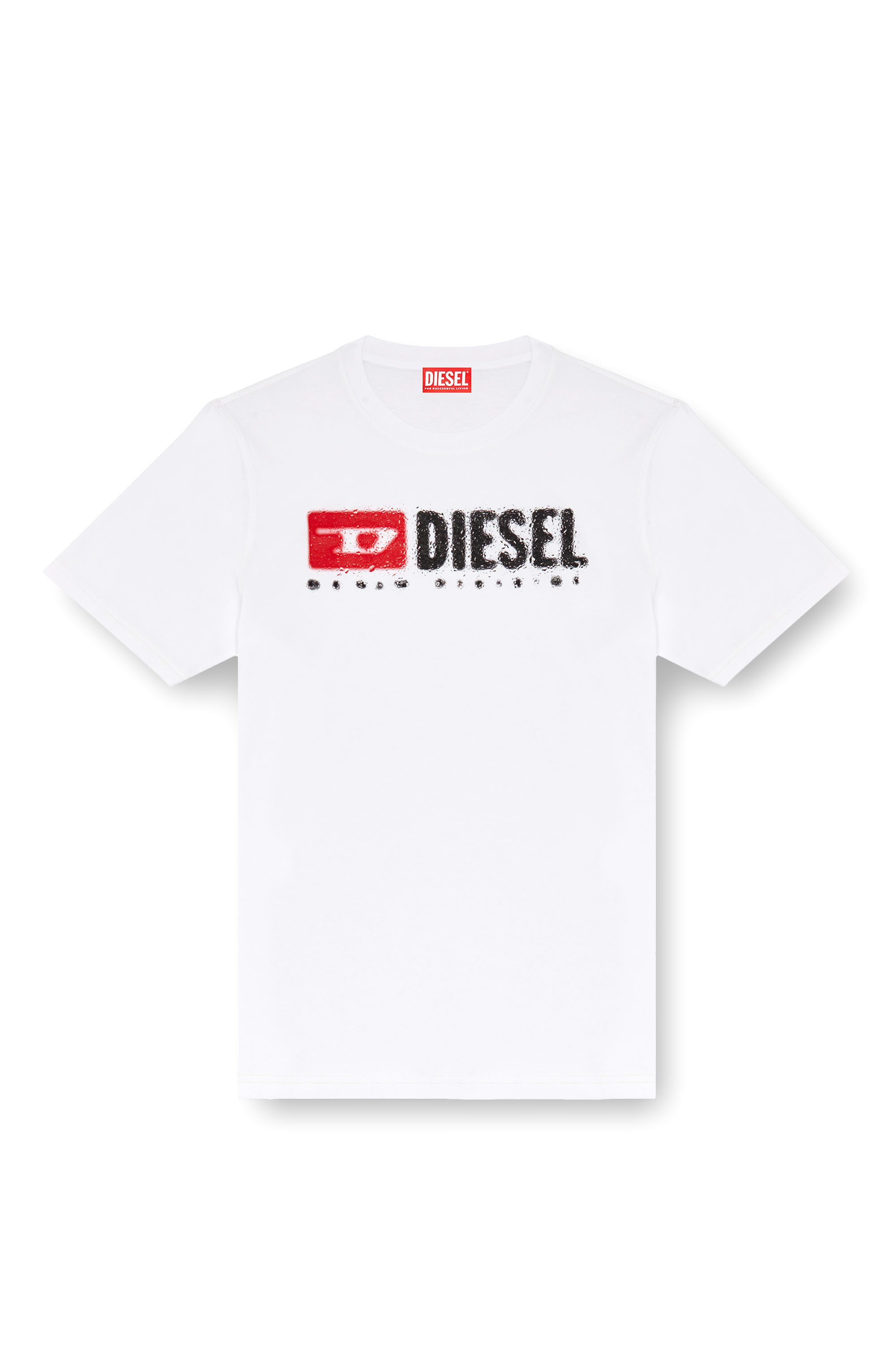 Diesel - T-ADJUST-K14, Man's T-shirt with splashed-effect logo in White - 3