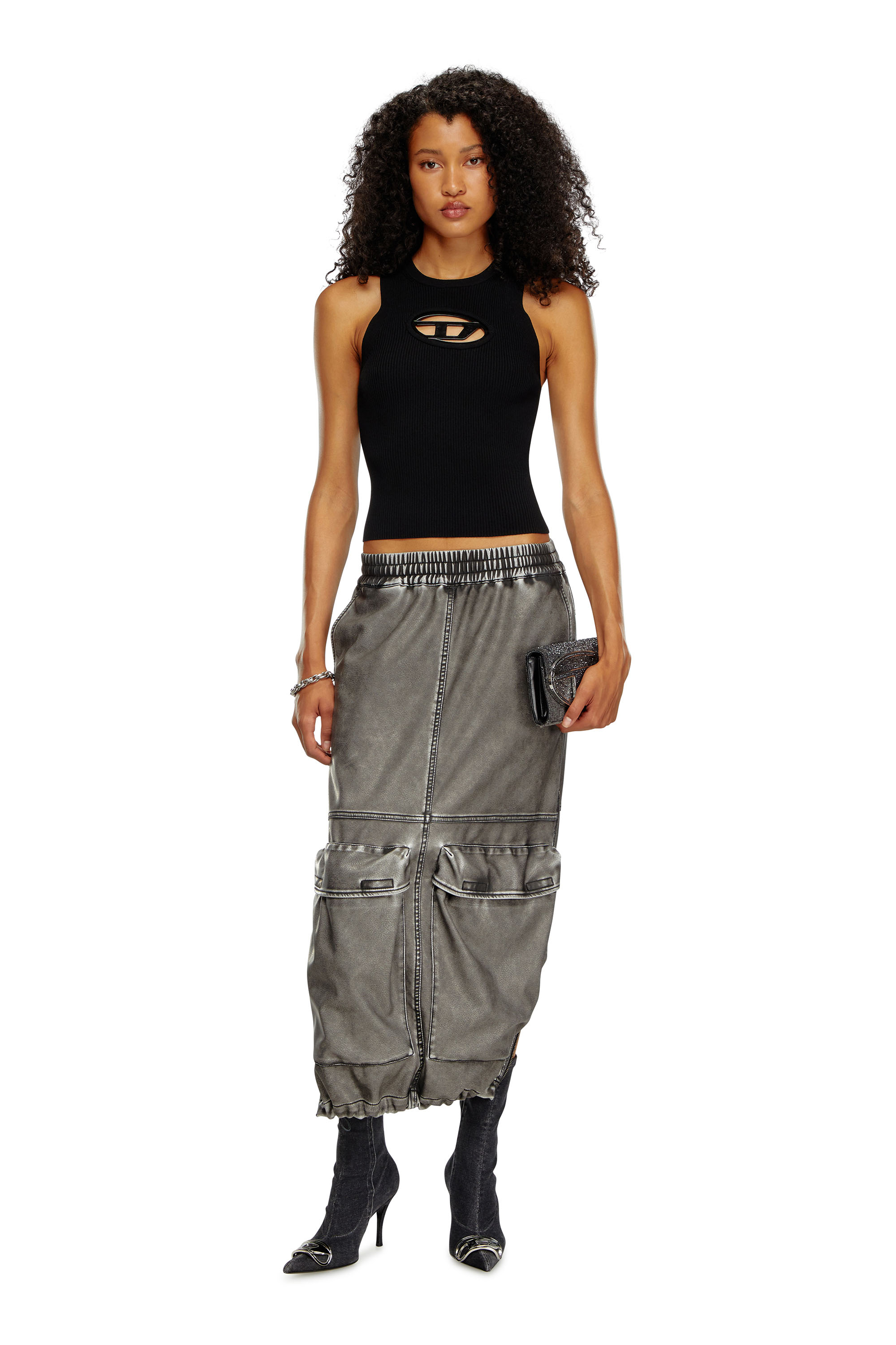 D-VENUS KB D, Black Diesel - D-VENUS KB D, Woman's D-Venus-Knee-high boots in stretch denim in Black - 5