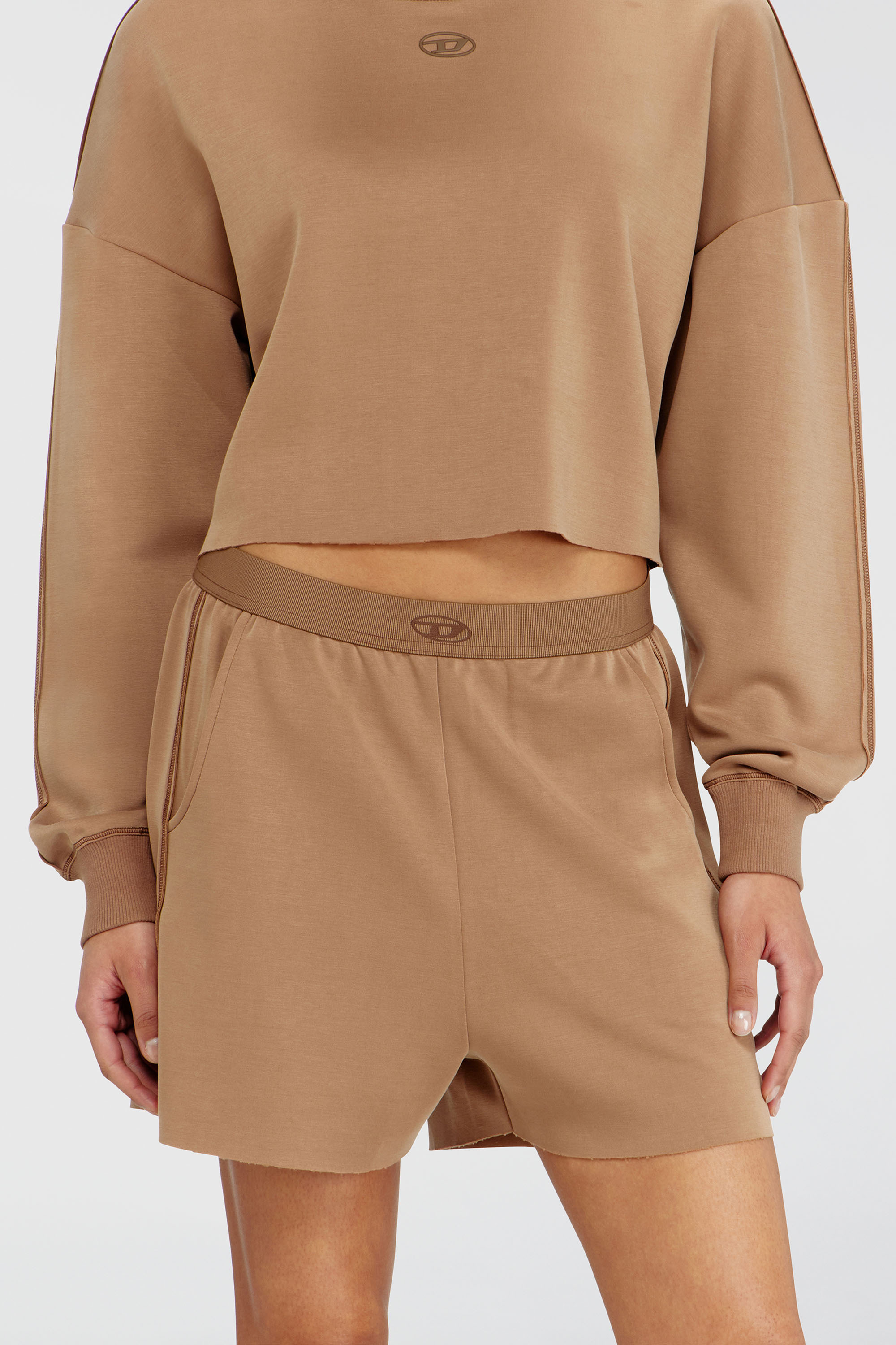 Diesel - MARTHA-UTLT, Woman's Shorts in light stretch scuba in Brown - 3