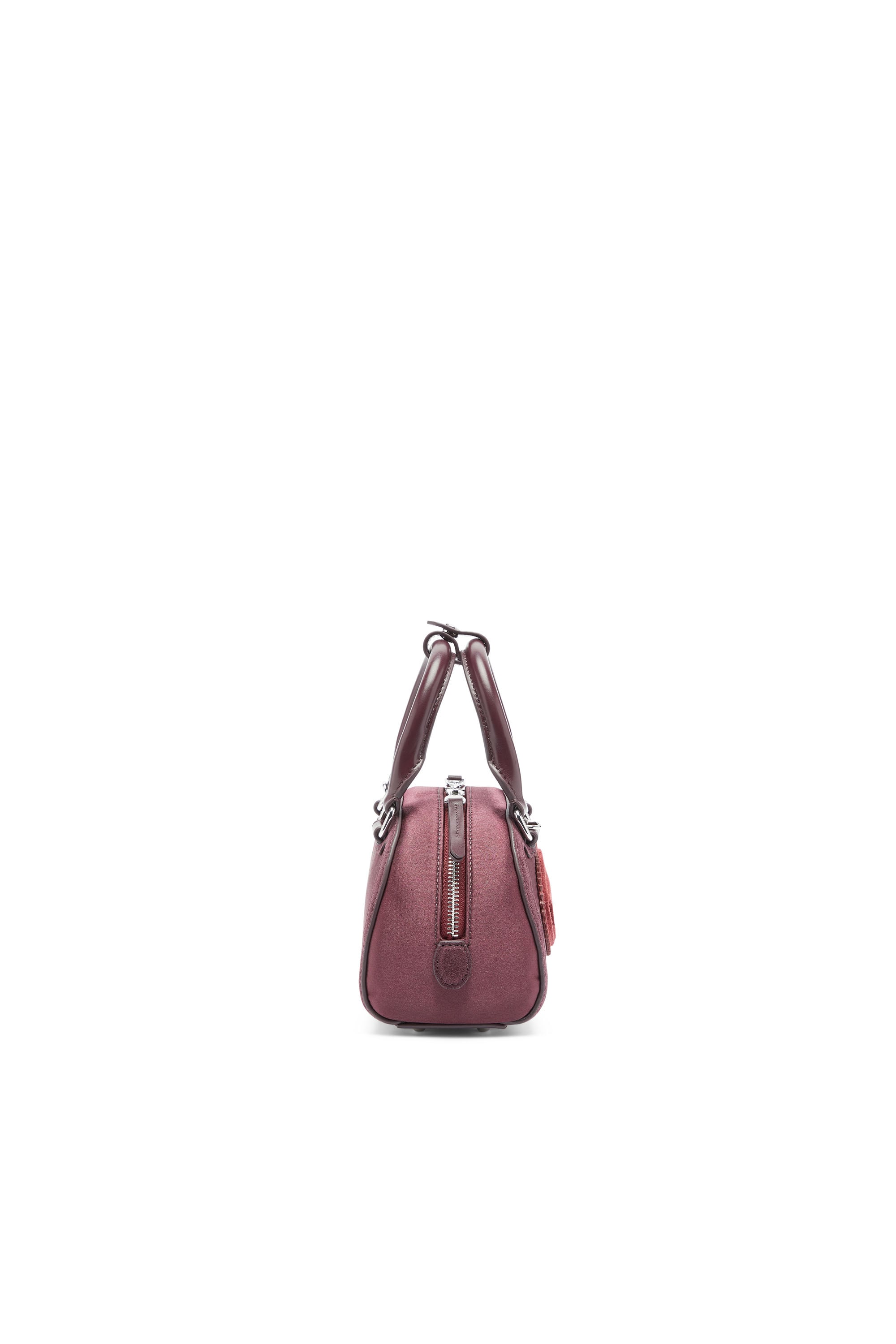 Diesel - 1DR DOME CROSSBODY, Woman's 1DR Dome - Small bowling bag in satin and suede in Burgundy - 4