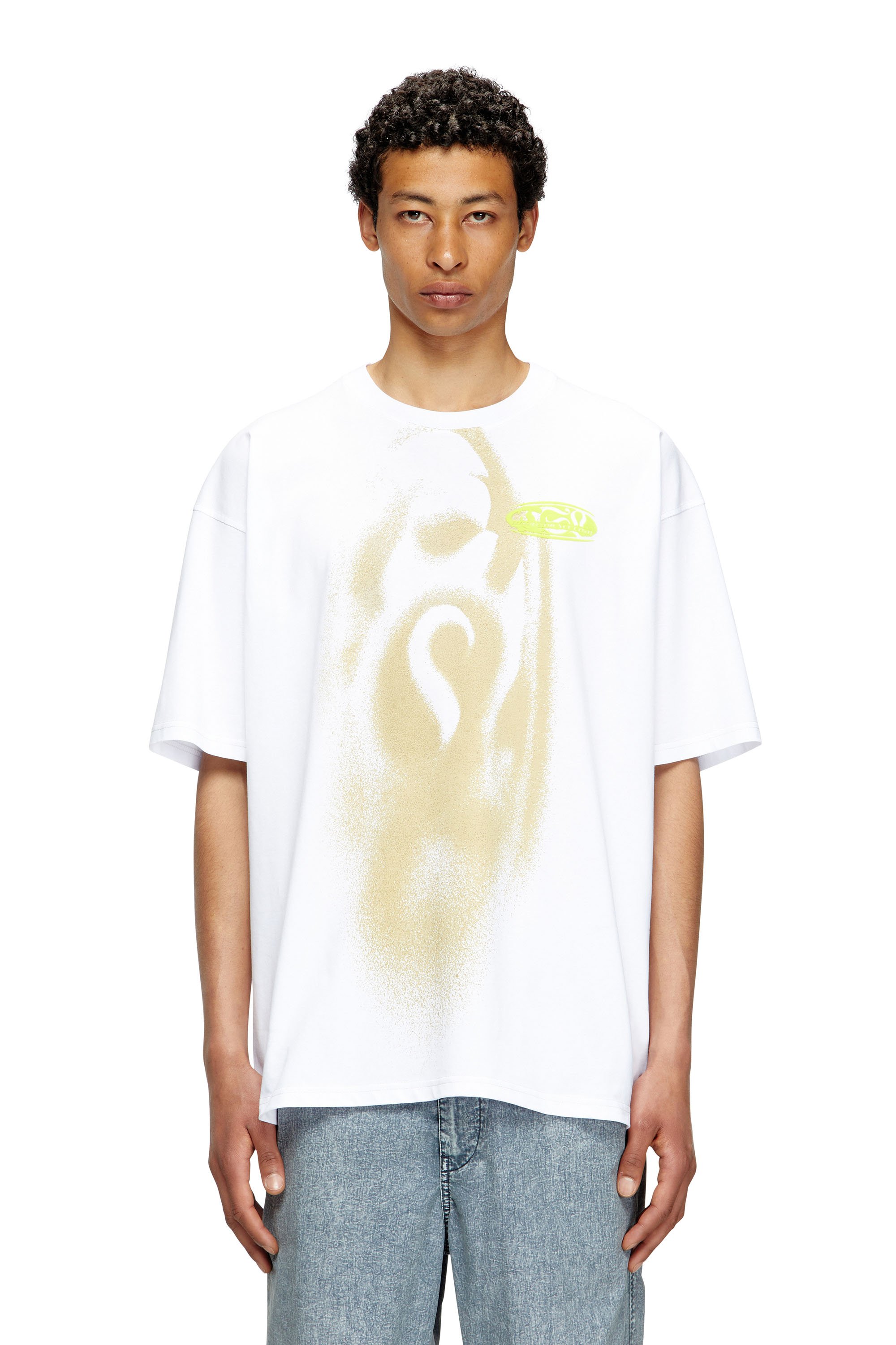 Diesel - T-BOXT-T7, Man's T-shirt with spray-effect print in White - 1
