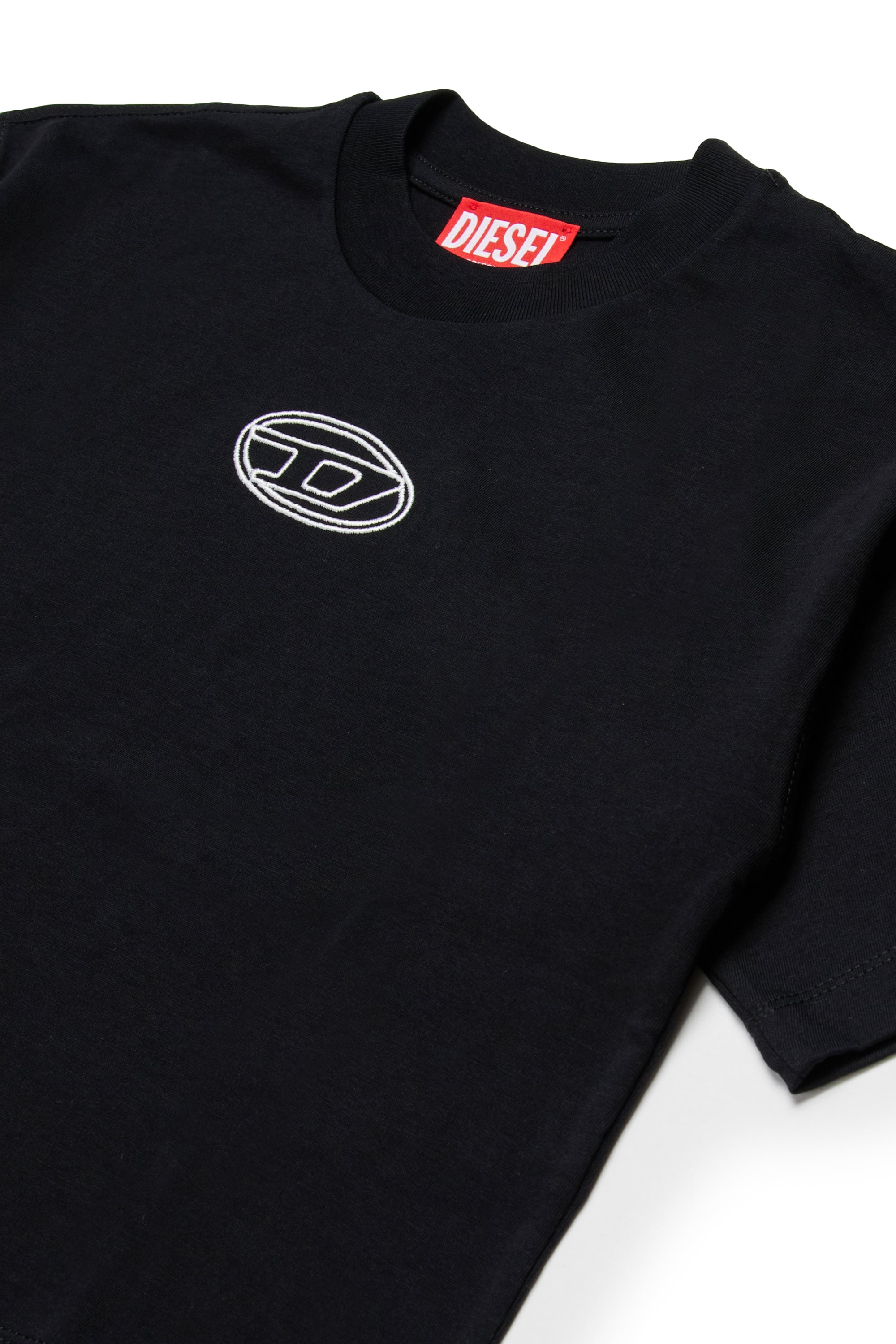 Diesel - TIXAN, Woman's Cotton T-shirt with central logo in Black - 3