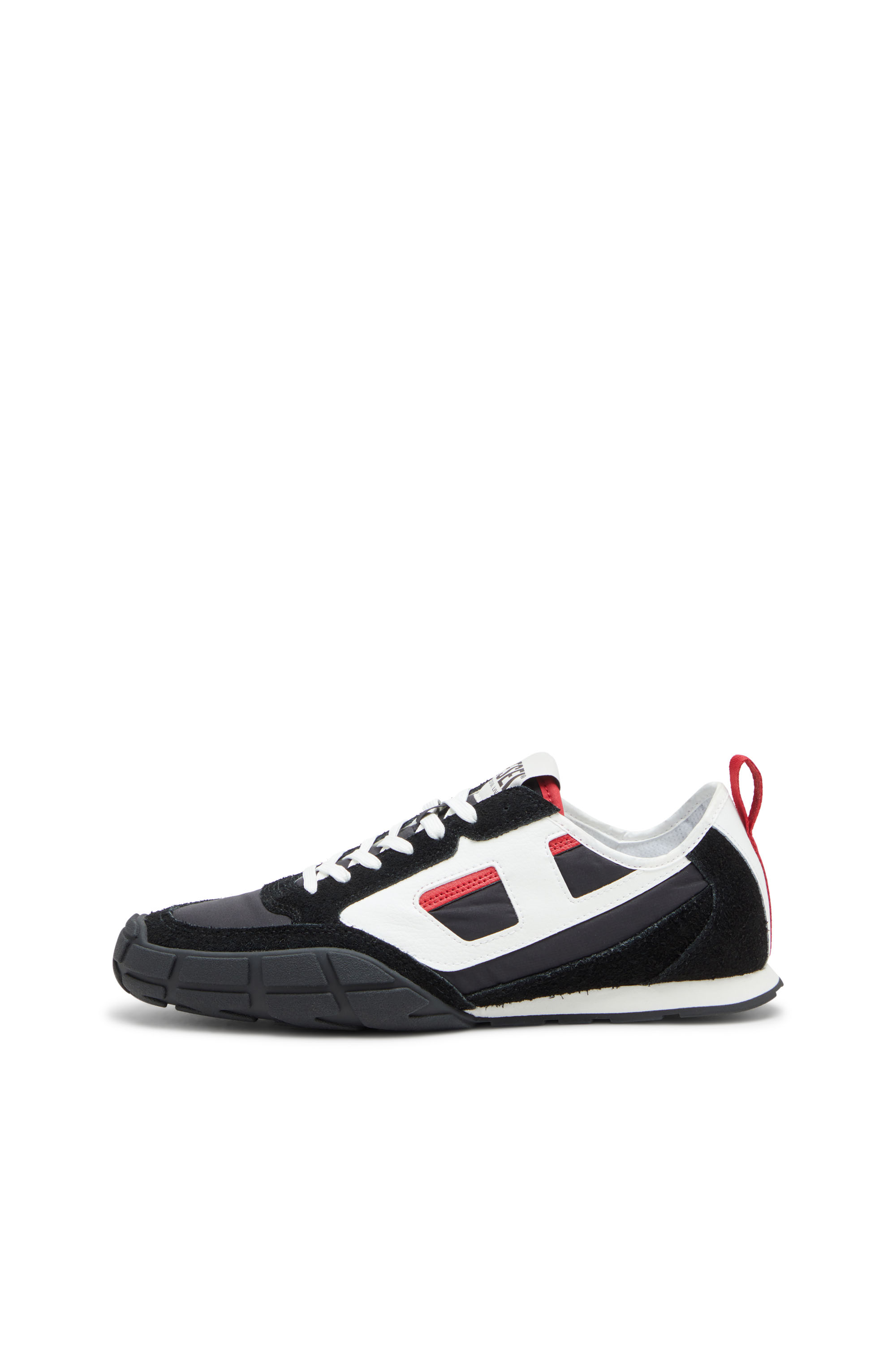 Diesel - S-PAGODHA LOW, Man's S-Pagodha-Sneakers in leather, suede and ripstop in Black/Red - 3