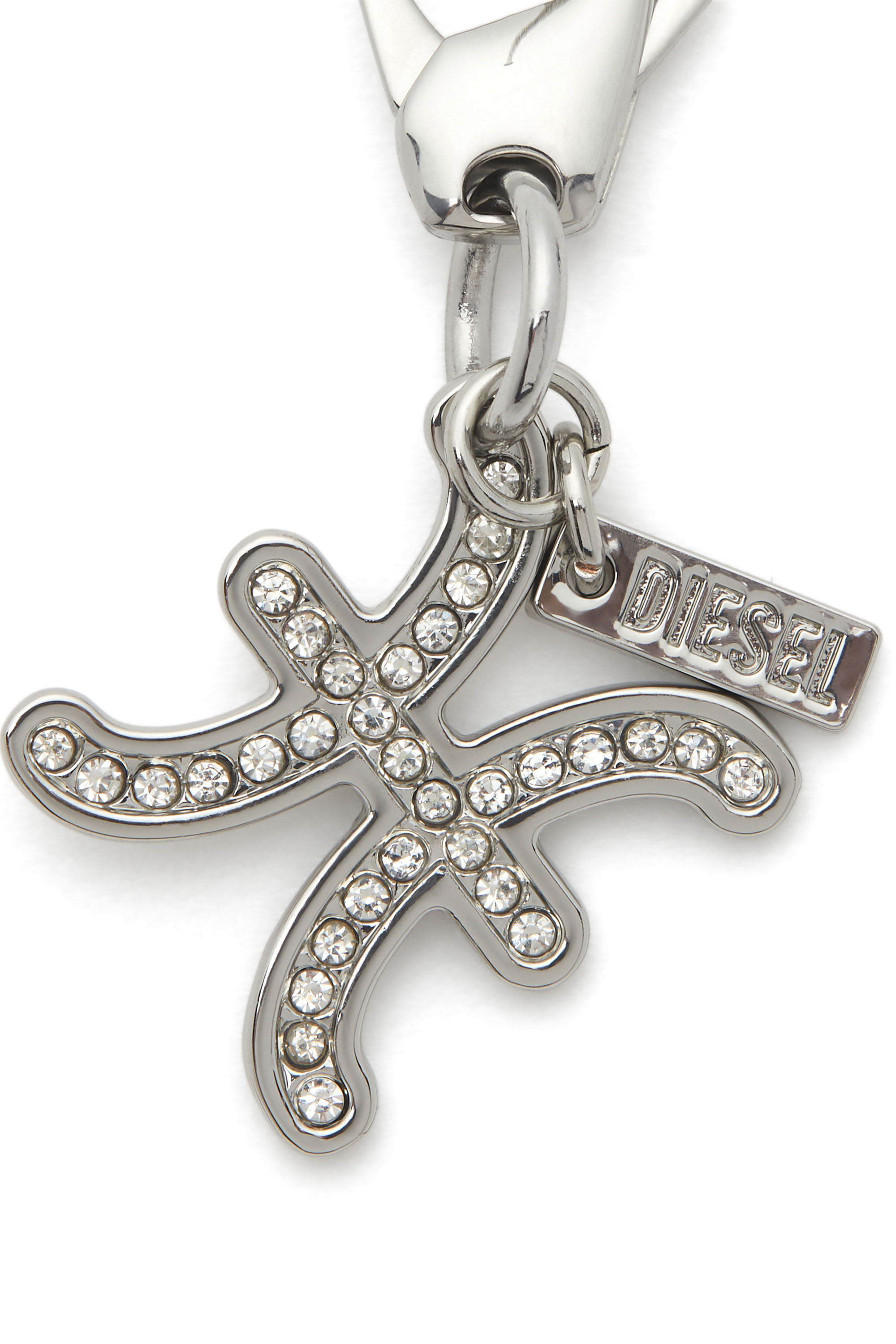 Diesel - CHARM PISCES, Unisex's Pisces metal charm with rhinestone details in Silver - 2