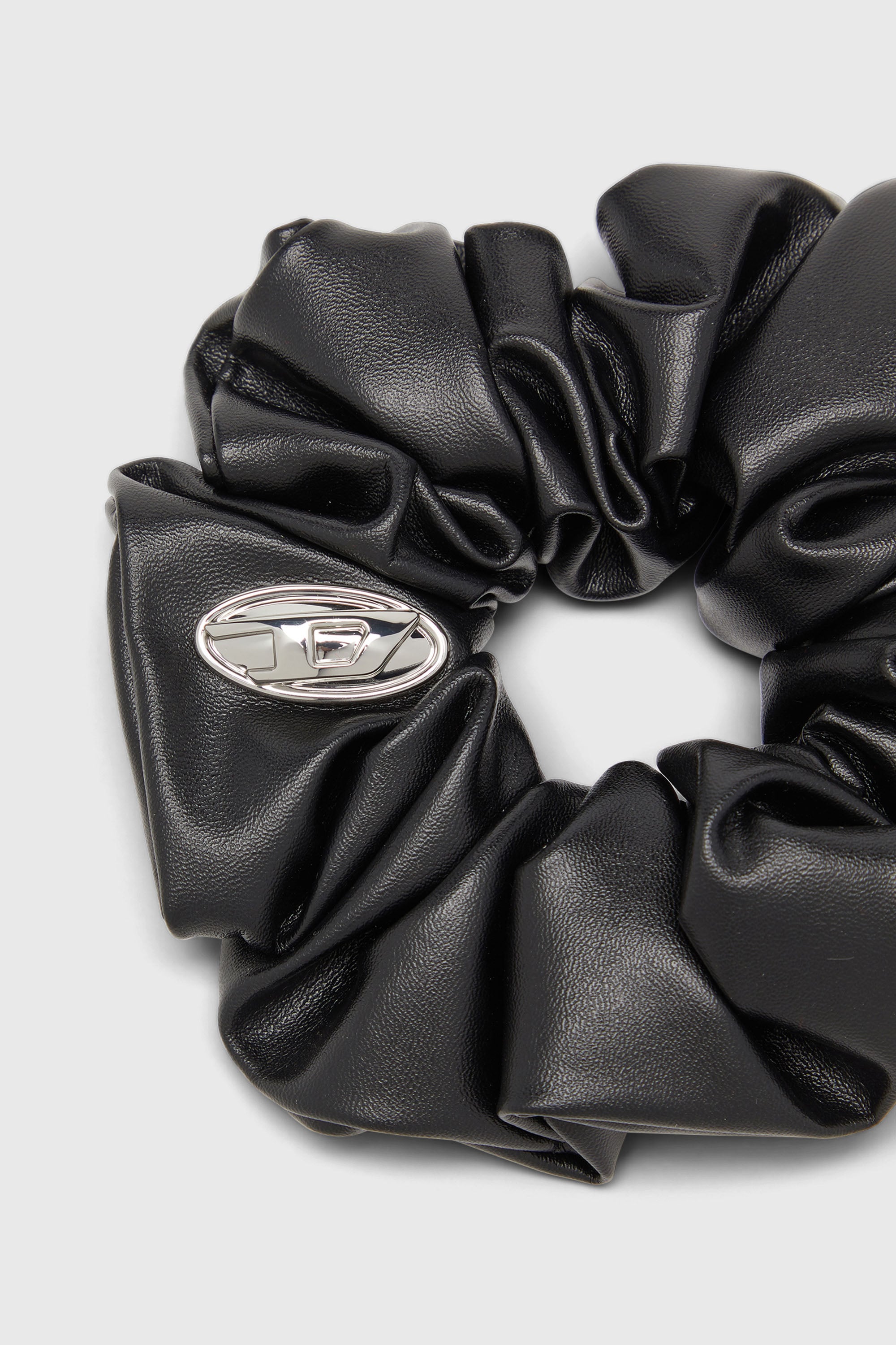 Diesel - BANGLE SCRUNCHIE, Woman's Metal logo scrunchie in Black - 2