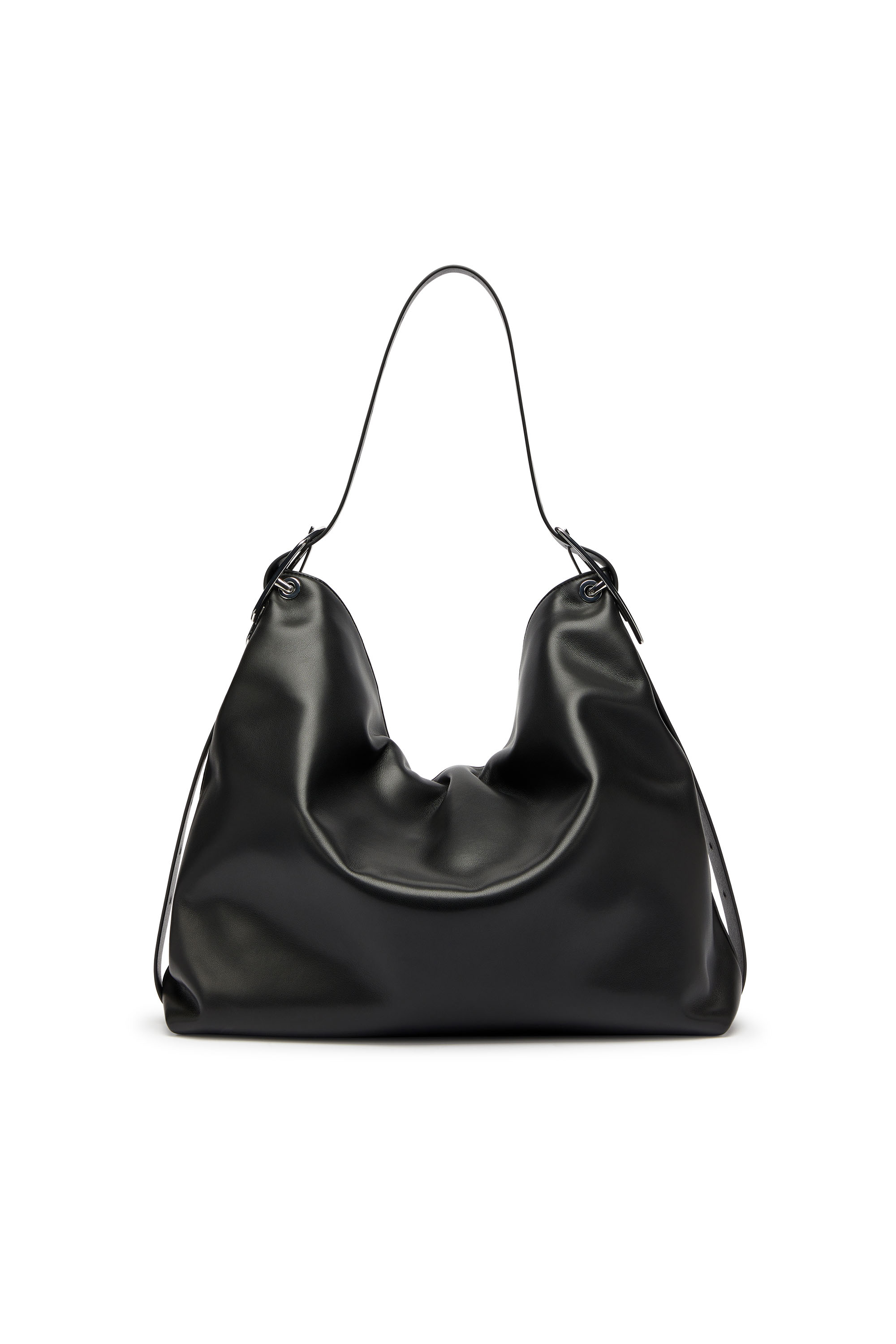 Diesel - D-LINE HOBO, Woman's D-Line-Leather hobo bag in Black - 4