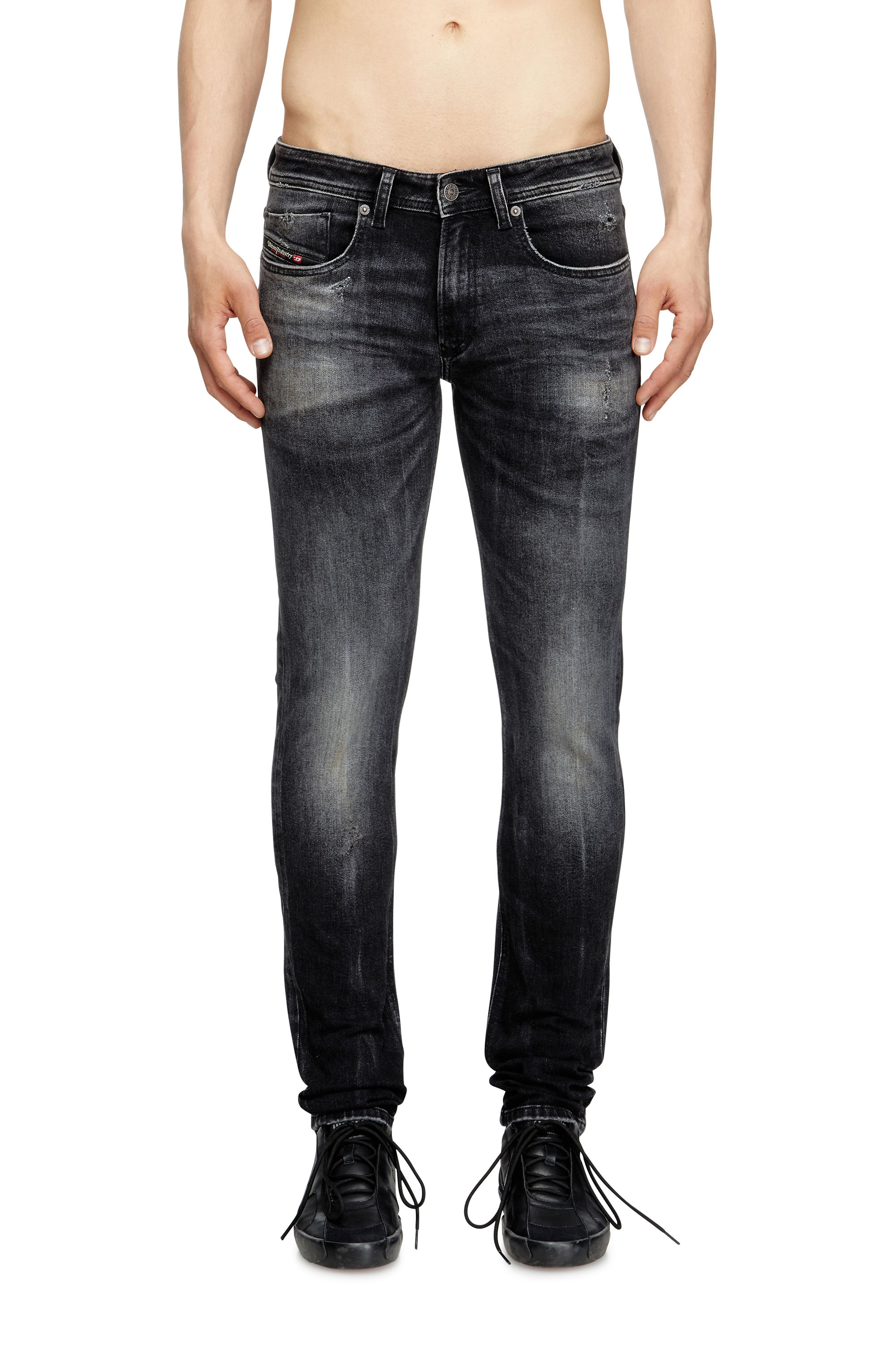 Diesel - Man's Skinny Jeans 1979 Sleenker 0DBDP, Black/Dark grey - 3
