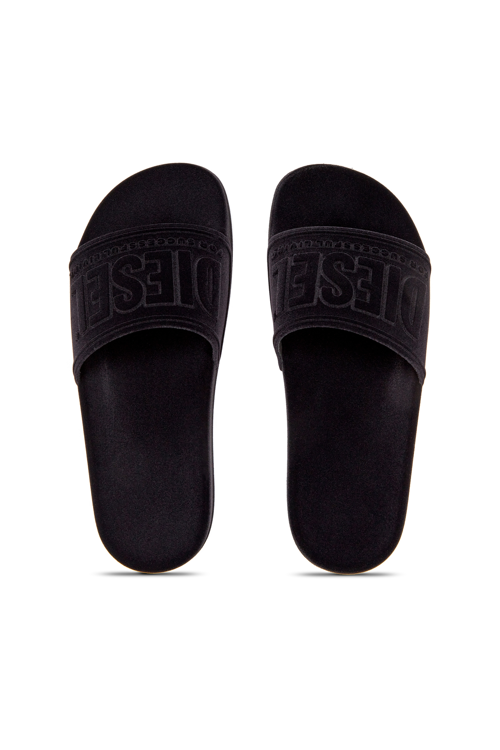 Diesel - SA-MAYEMI CC W, Woman's Sa-Mayemi-Pool slides with velvety flocking in Black - 5