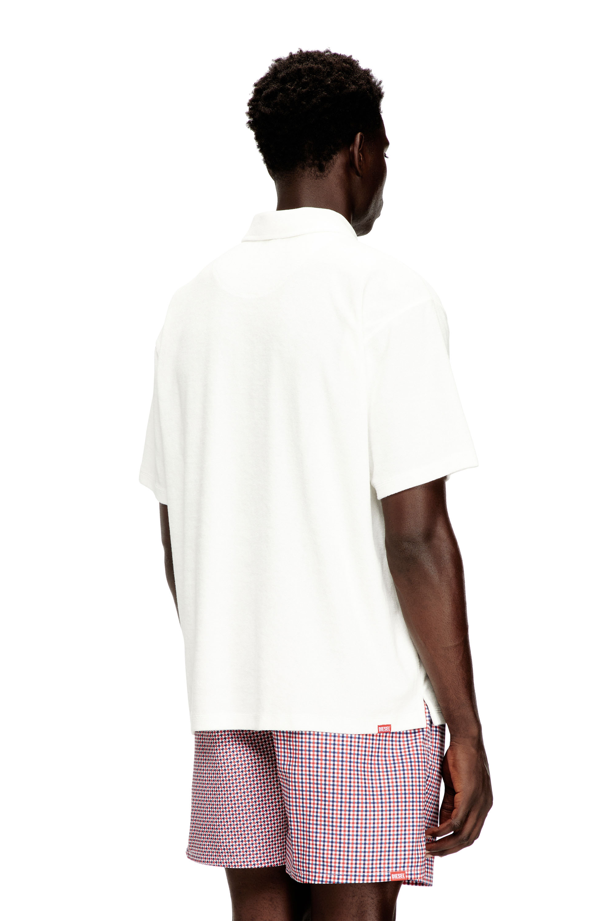 Diesel - JOSHUA-D-CORE, Man's Towelling cotton polo shirt in White - 3
