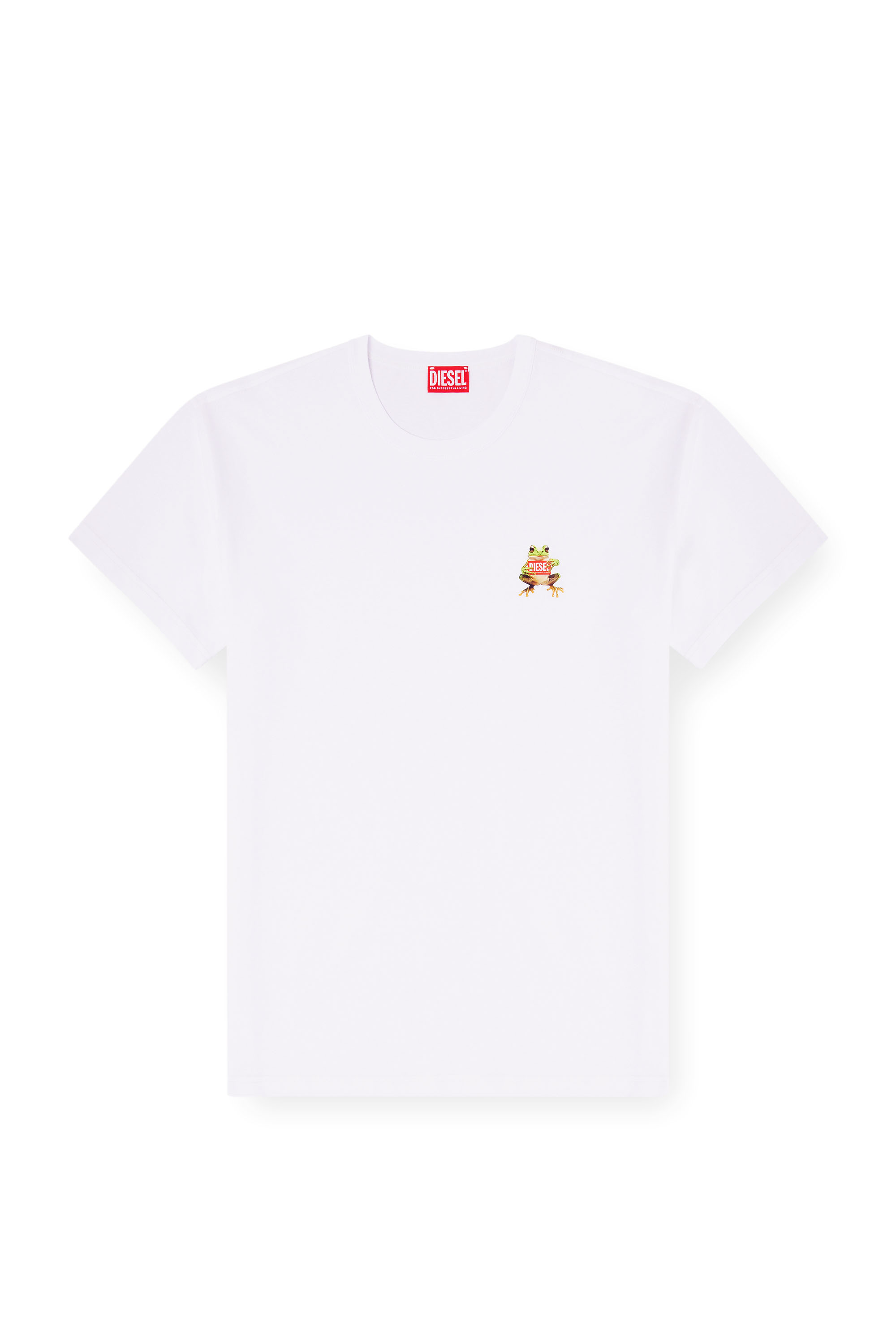 Diesel - T-NORM-FROG, Man's T-shirt with frog and logo print in White - 3