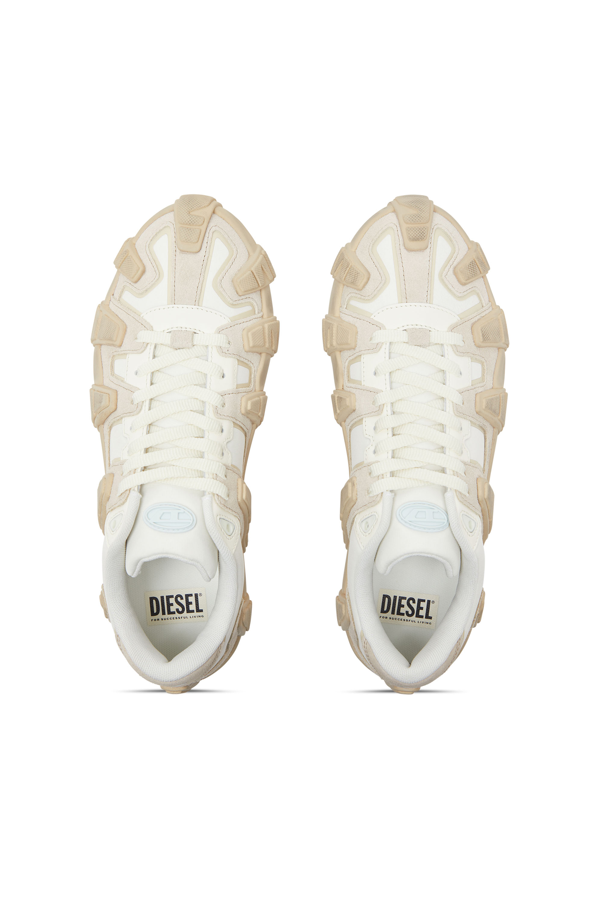 S-D-GRIFFE LOW, White/Beige Diesel - S-D-GRIFFE LOW, Man's S-D-Griffe - Nylon sneakers in White/Beige - 4