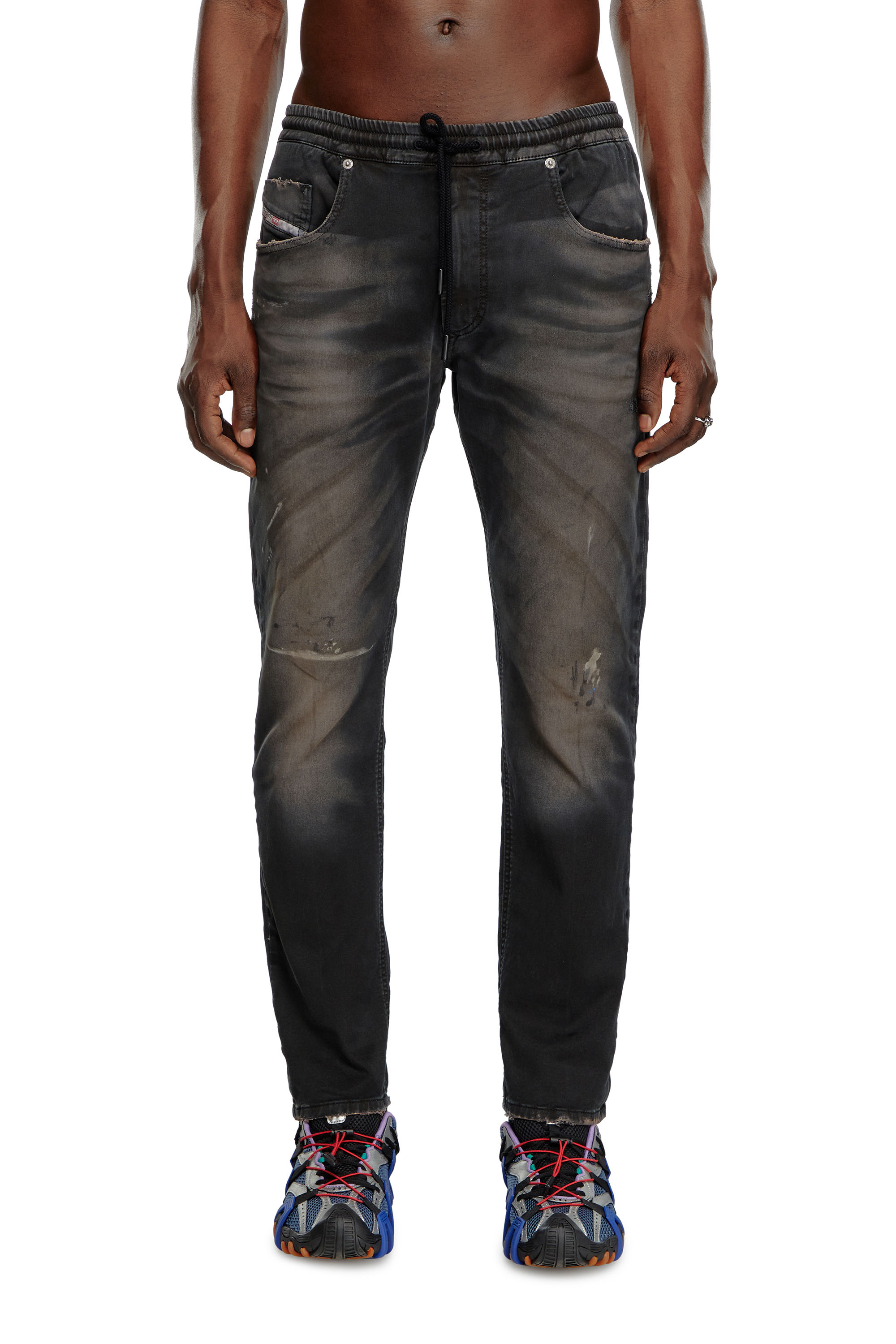 Diesel - Man Tapered 2030 D-Krooley Joggjeans® 068LW, Black - Image 2