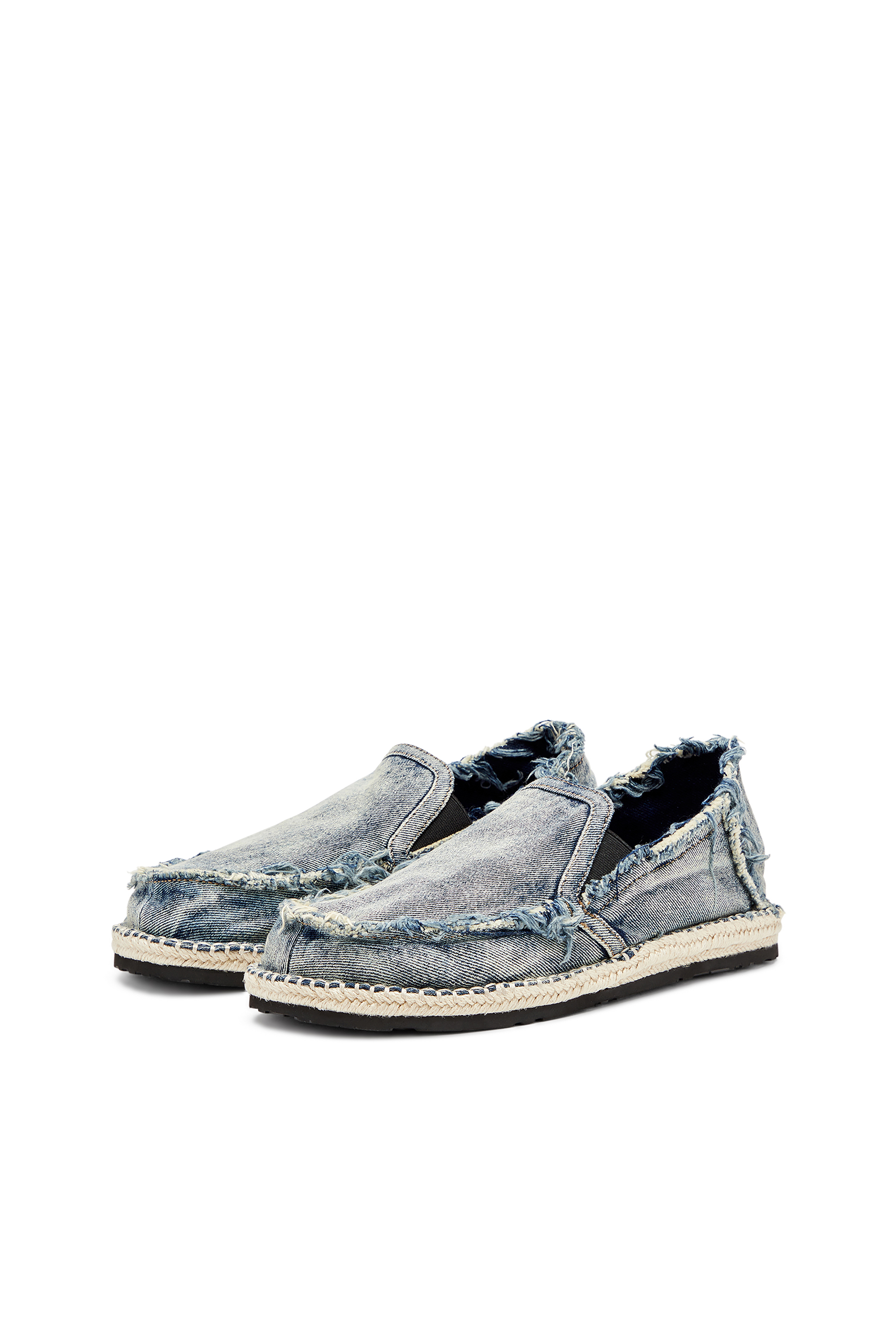 Diesel - D-LUKAS ESP, Man's Espadrille loafers in distressed denim in Light Blue - 8