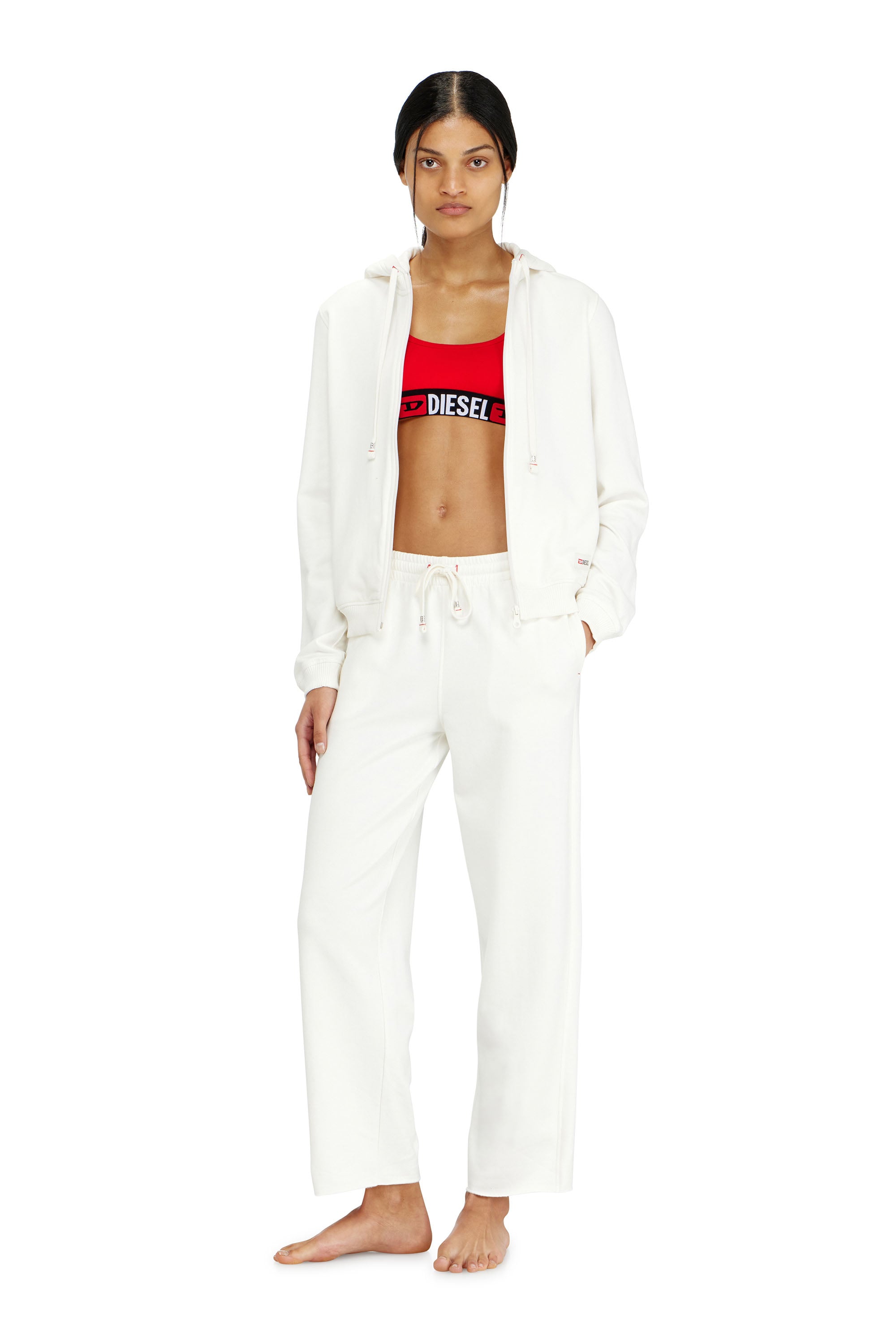 Diesel - HARRIET-D-CORE, Woman's Hoodie in peached cotton blend in White - 2