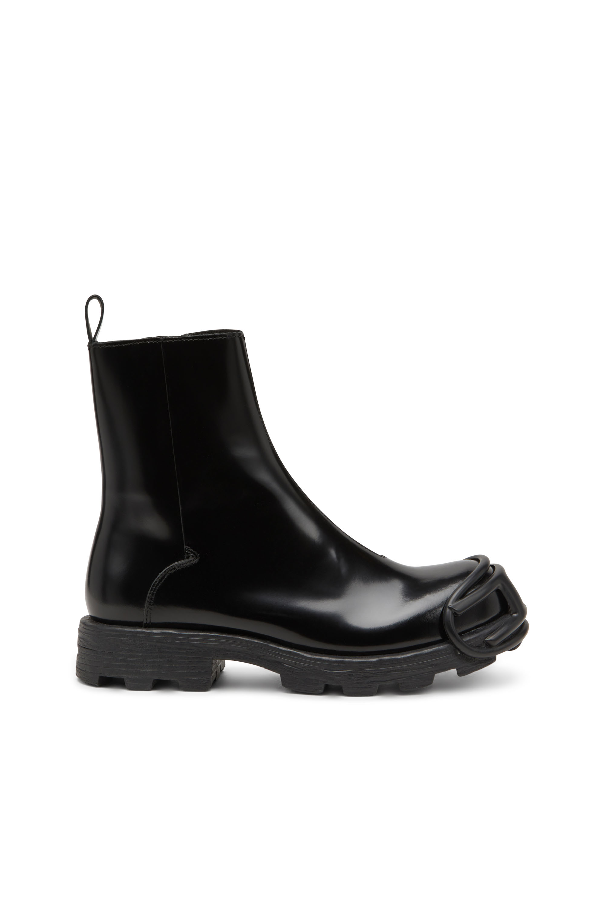 Diesel - D-HAMMER BT ZIP D, Man's D-Hammer-Leather Chelsea boots with Oval D toe caps in Black - 1