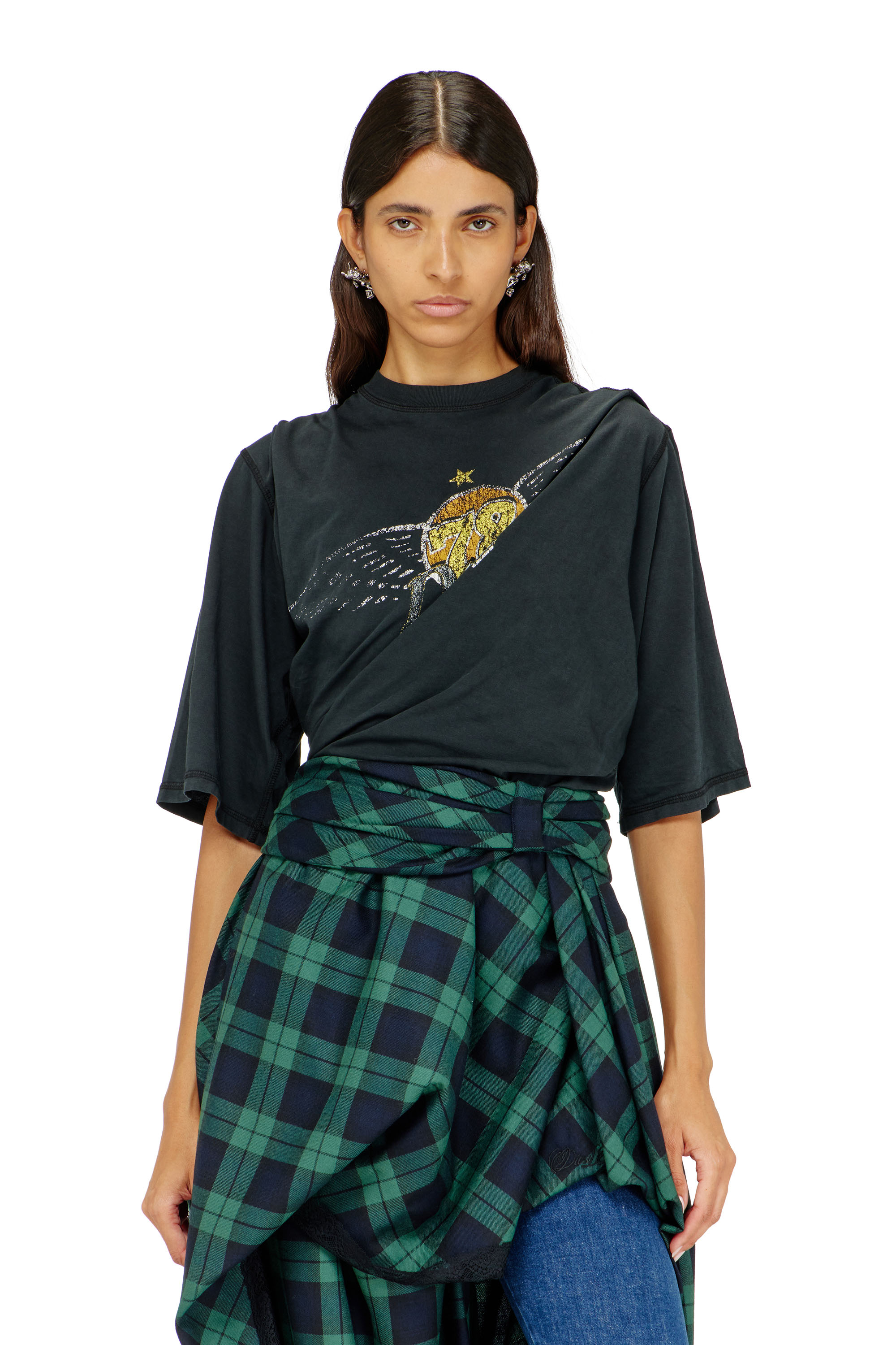 Diesel - T-MILLA-JER, Woman's T-shirt bodysuit with concert graphics in null - 2