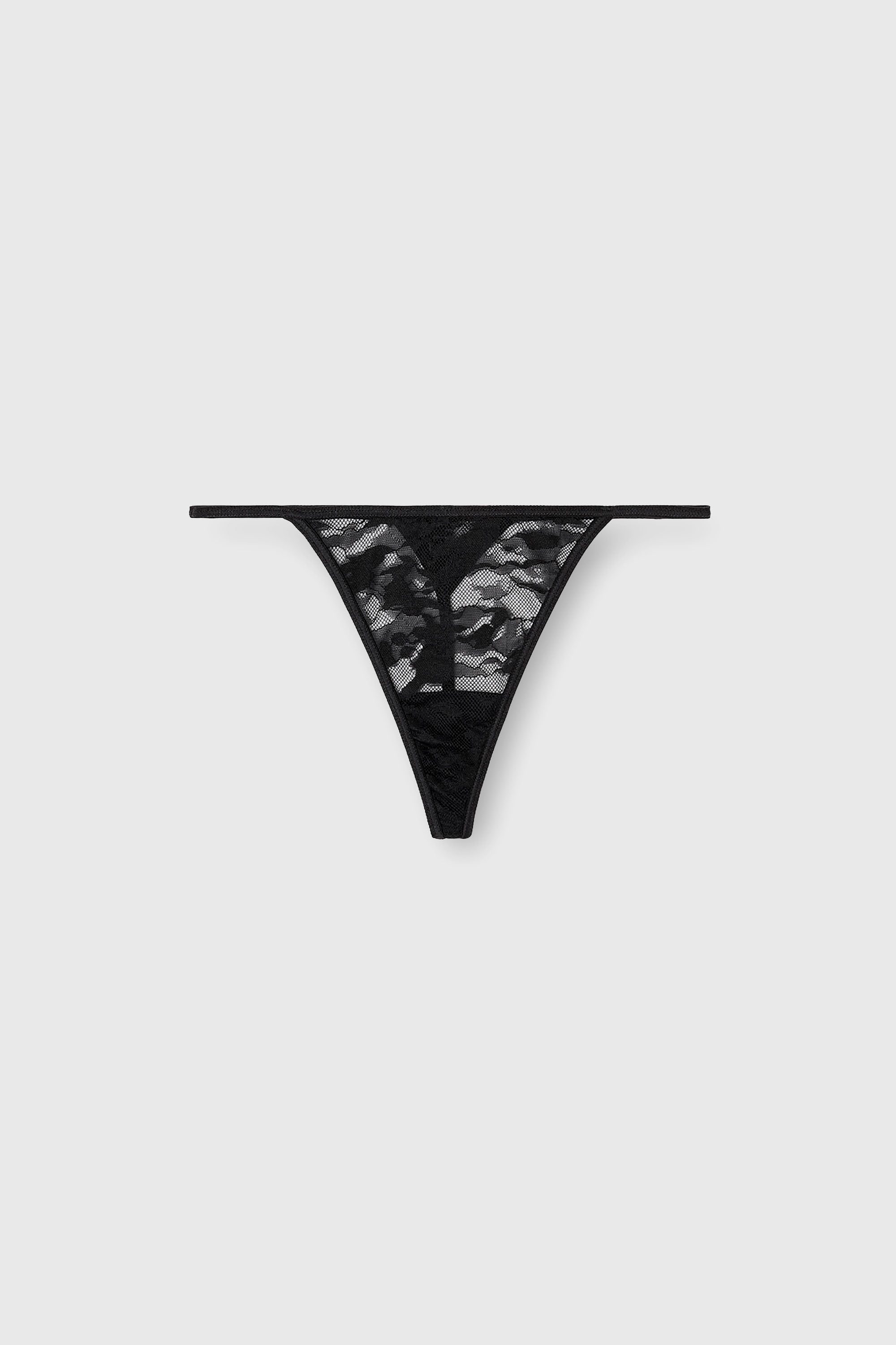Diesel - STACY-UTLT, Woman's Thong in nylon lace in Black - 2