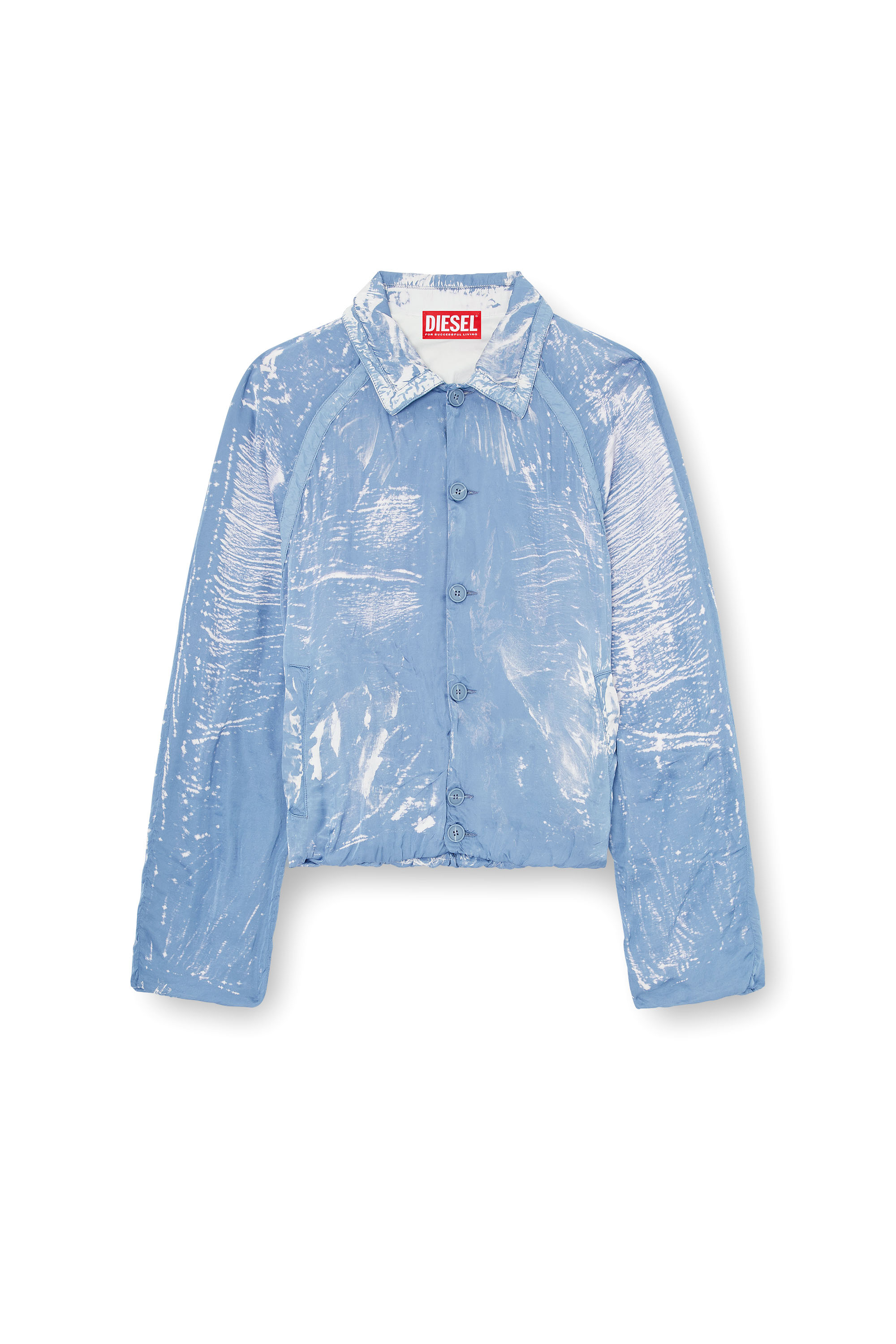 Diesel - J-ORION-PLAIN, Man's Shirt-collar jacket with X-ray effect in Light Blue - 3