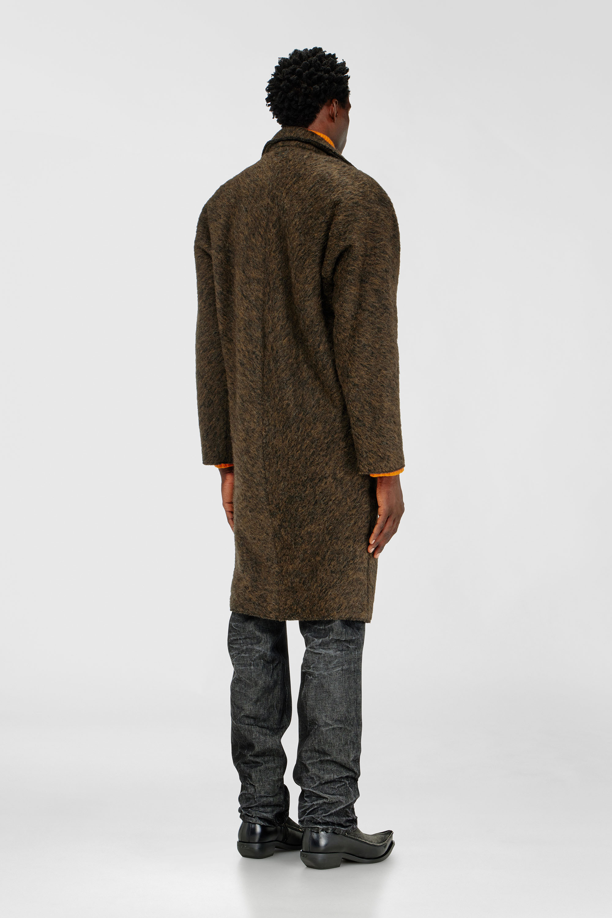 Diesel - W-HULL, Man's Coat in wool and alpaca blend in Brown - 4