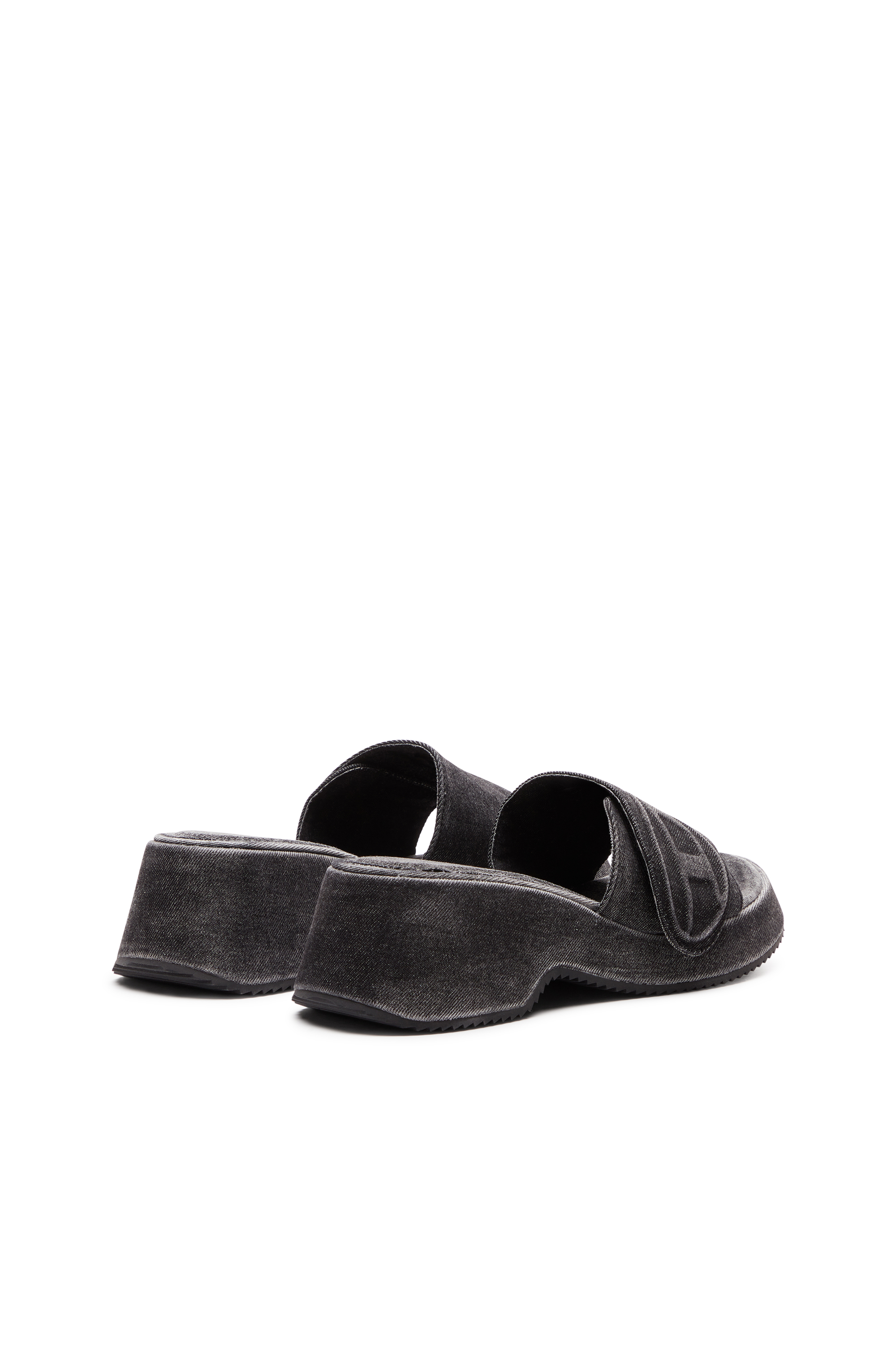 Diesel - SA-OVAL D PF W, Woman's Sa-Oval D-Denim slide sandals with Oval D strap in Black - 3