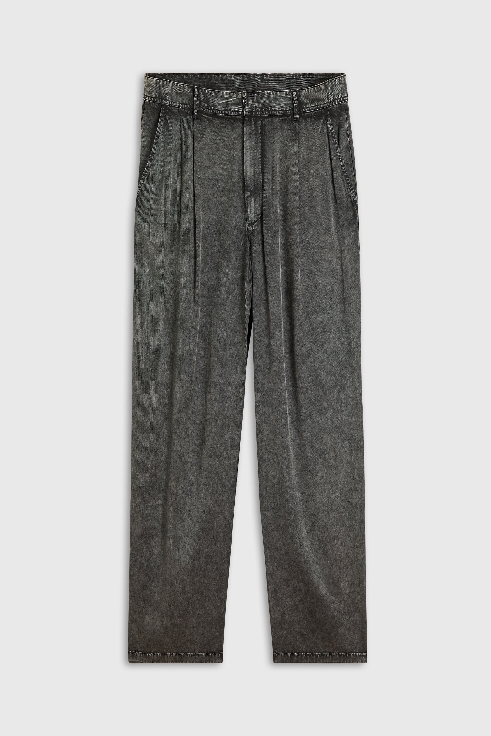 Diesel - P-FAUST-NIBC, Man's Wide-leg pants in denim-effect viscose in Dark grey - 2
