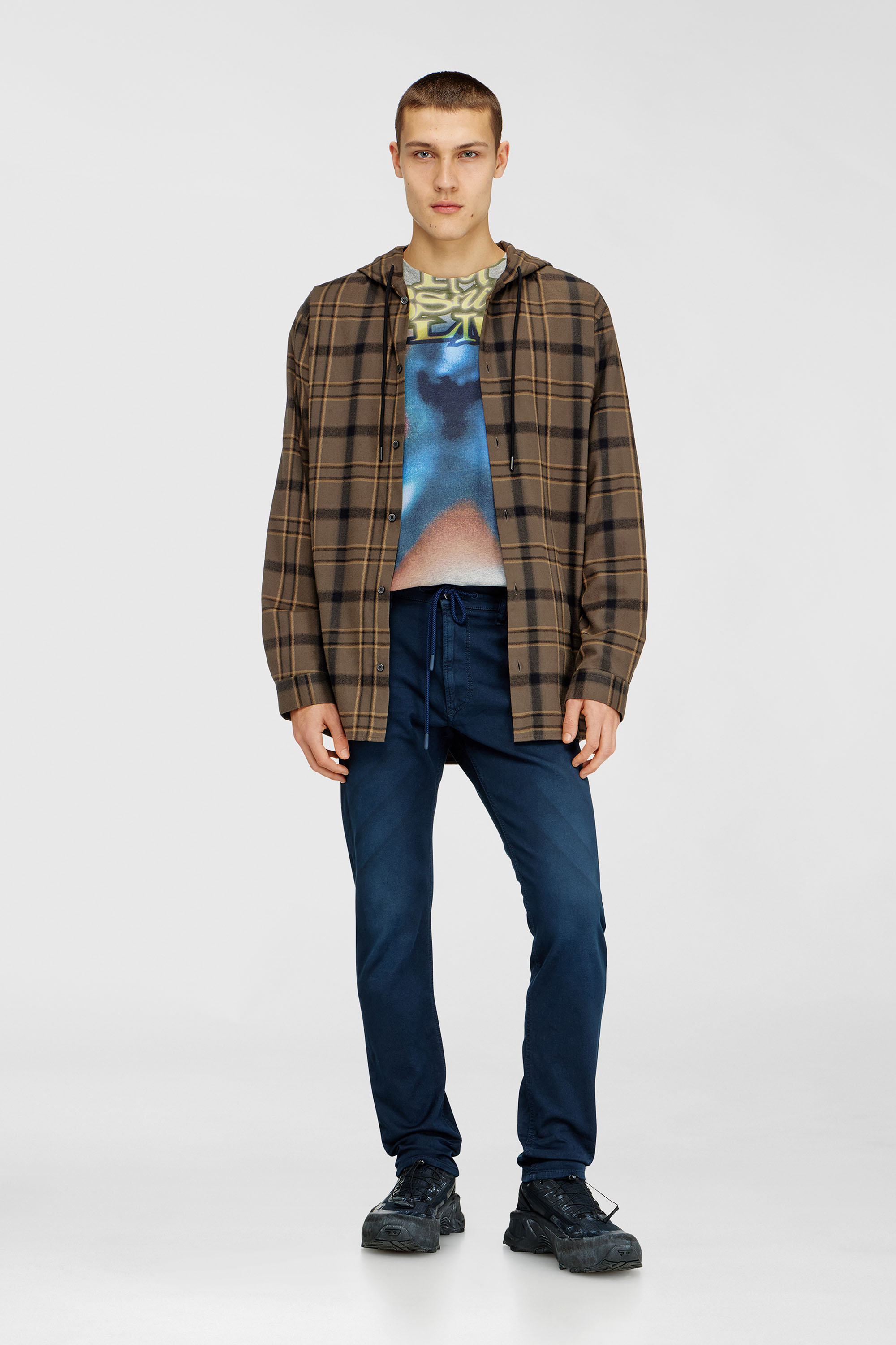 Diesel - Man's Regular 2032 D-Krooley Joggjeans&reg; 0670M, Blue - 1