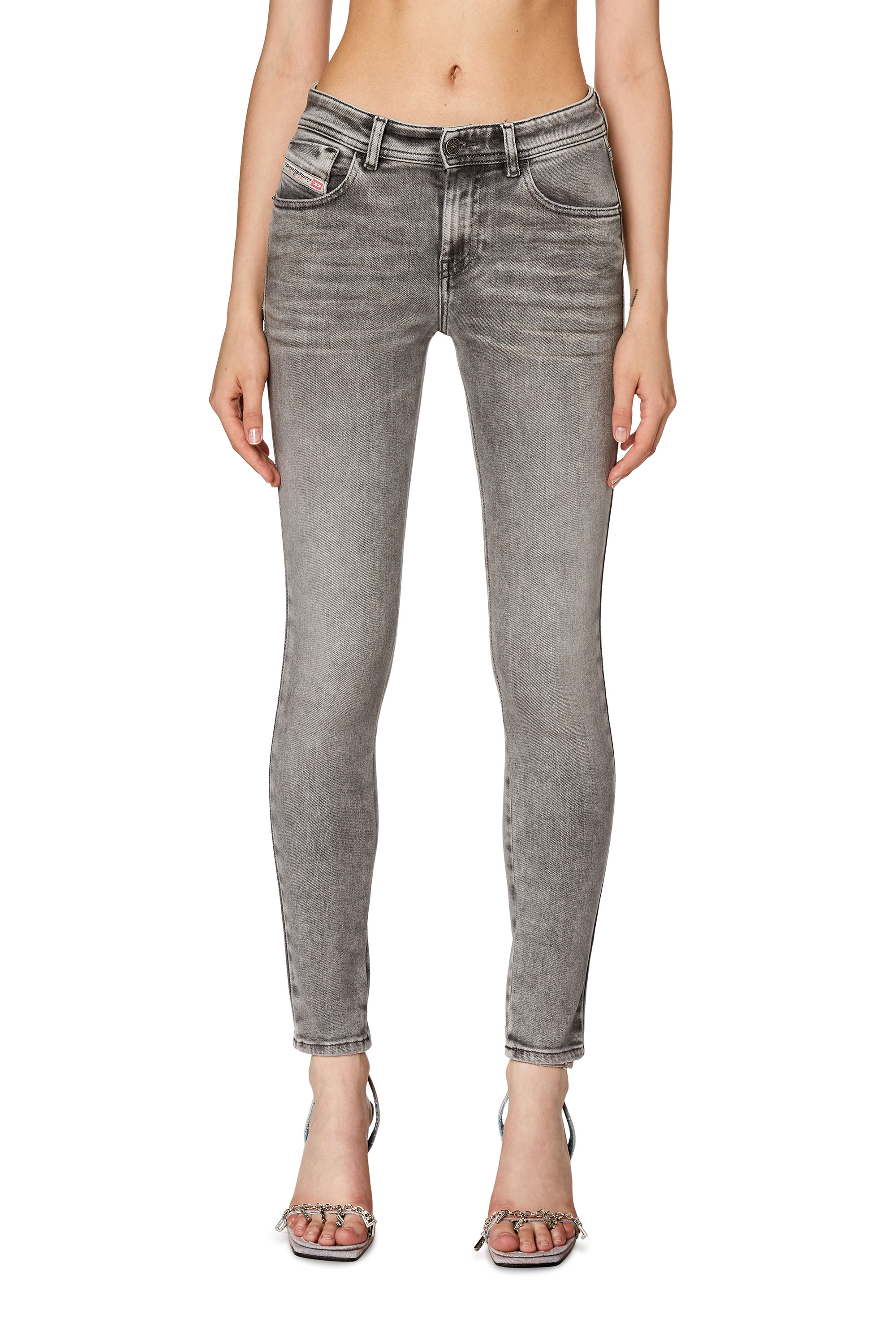 Diesel - Super skinny Jeans 2017 Slandy 068GL, Grey - Image 1