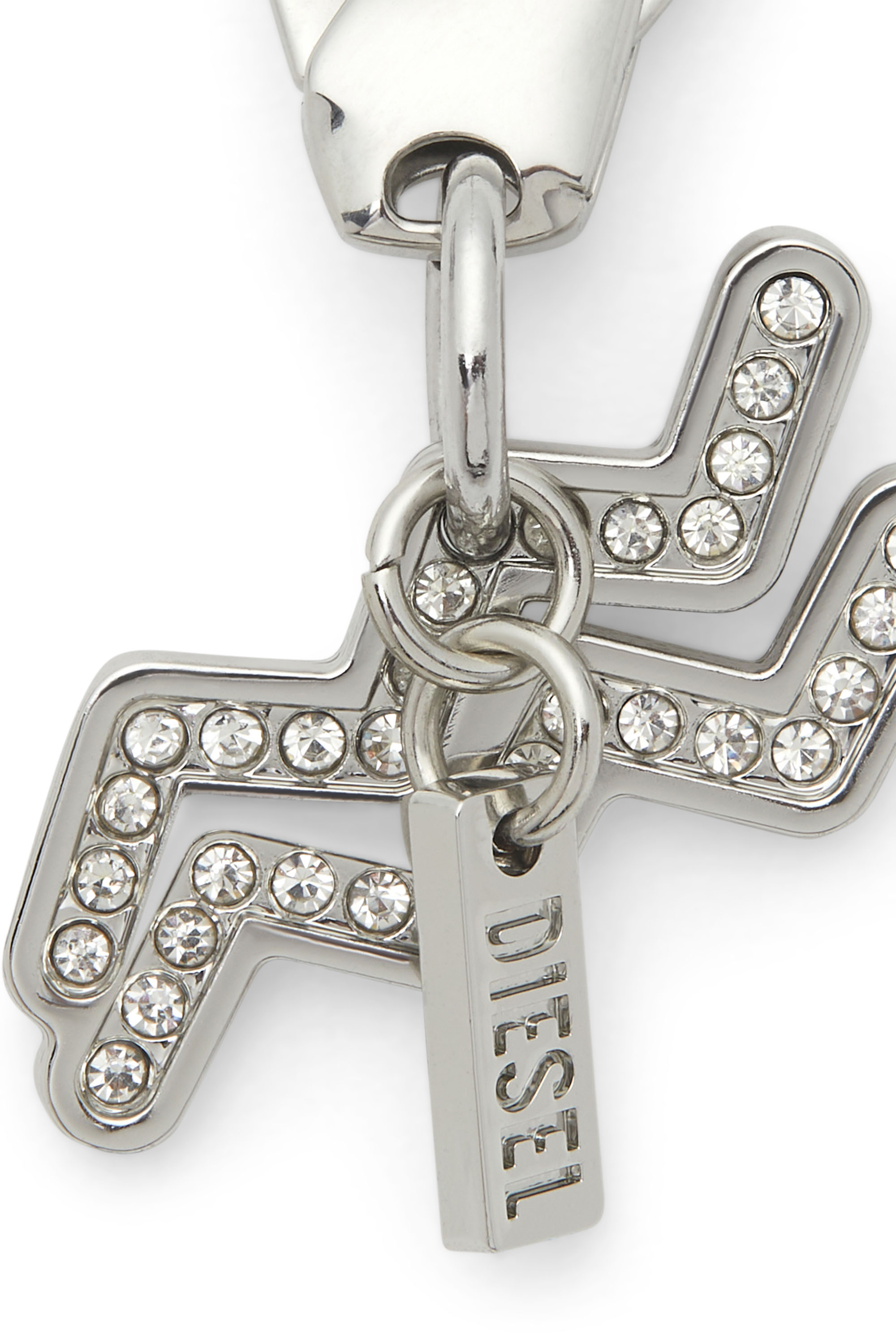 Diesel - CHARM ACQUARIUS, Unisex's Acquarius metal charm with rhinestone details in Silver - 2