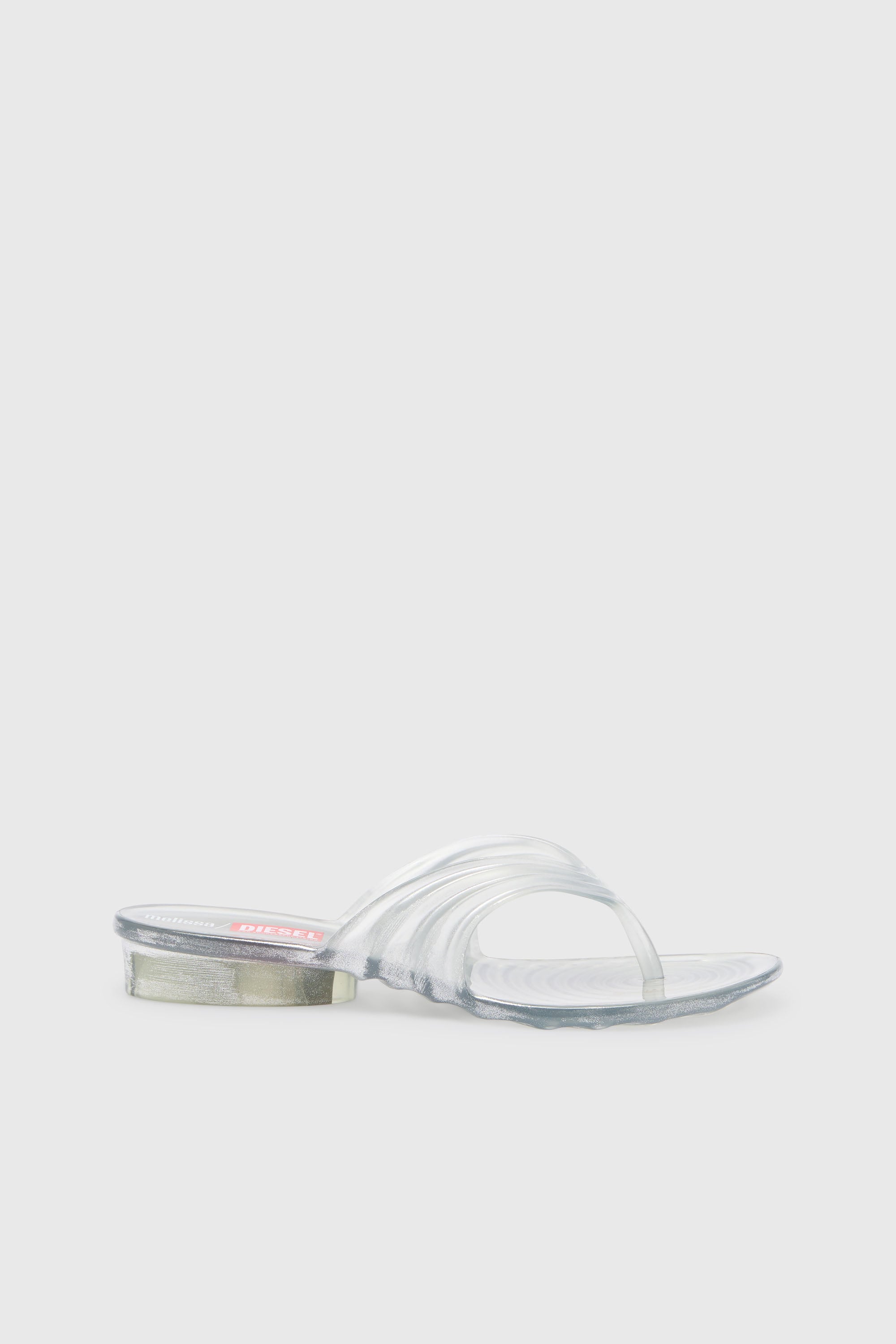 Diesel - MELISSA QUANTUM THONG, Woman's Sculptural flip-flops in Melflex&reg; in Silver - 2